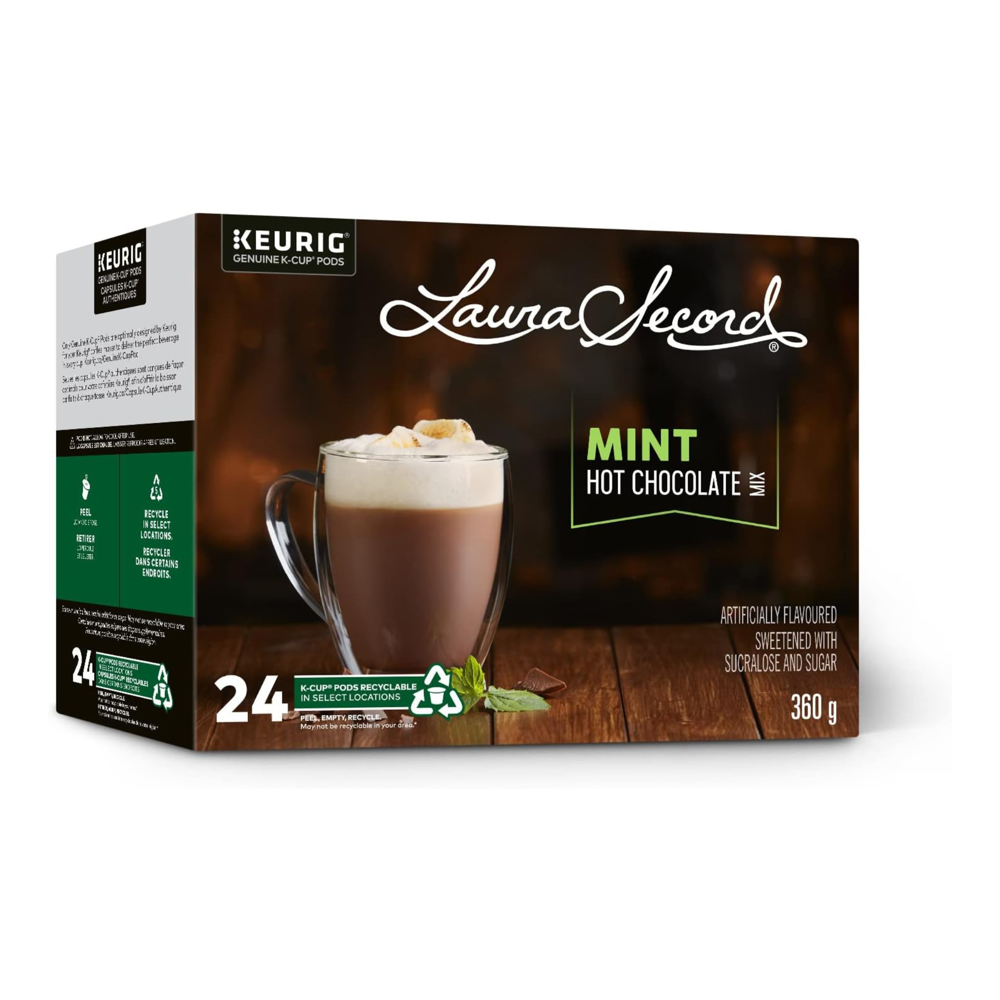 Ensemble de 24 capsules de chocolat chaud à la menthe pour Keurig - Laura Secord