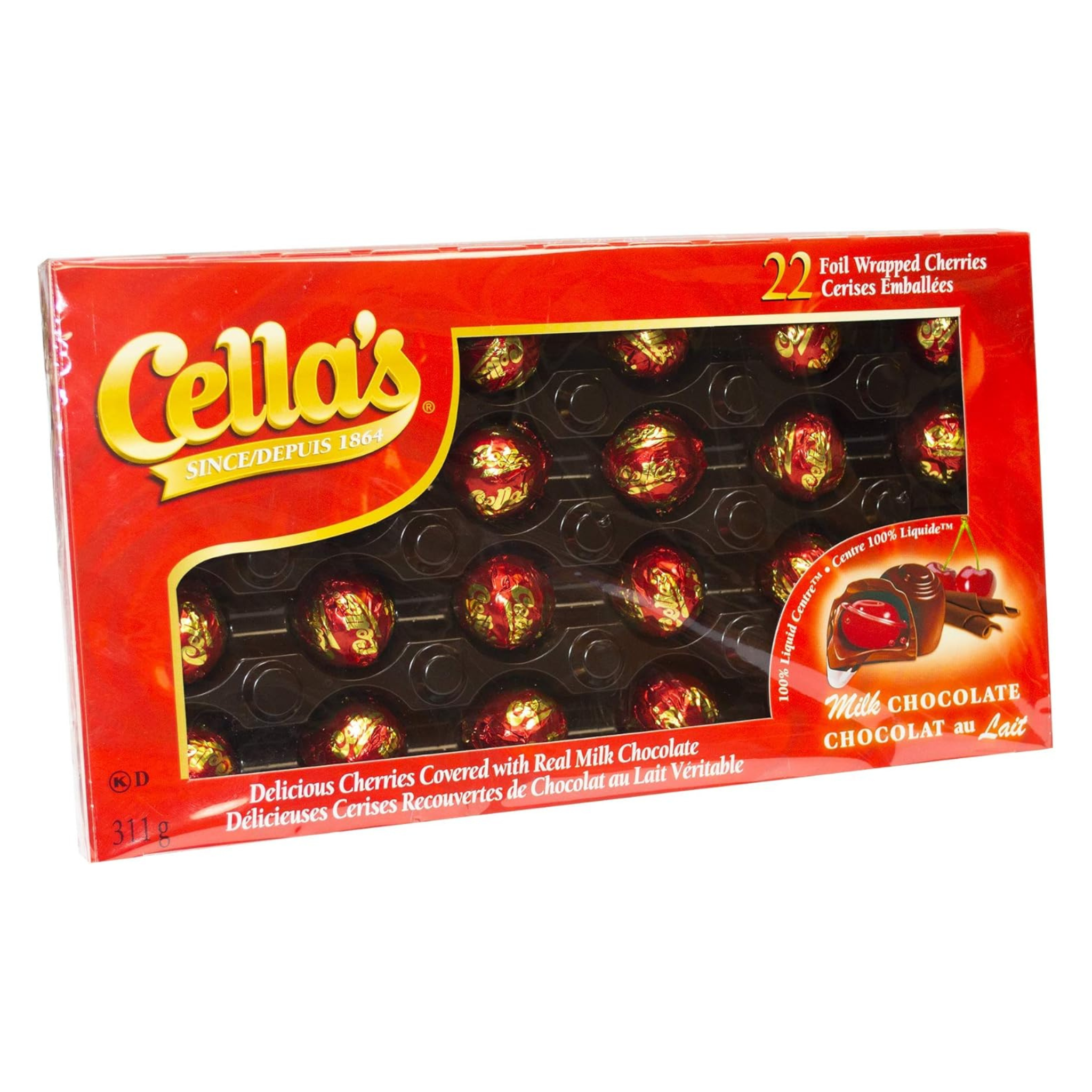 Cerises enrobées de chocolat au lait 311g - Cella's