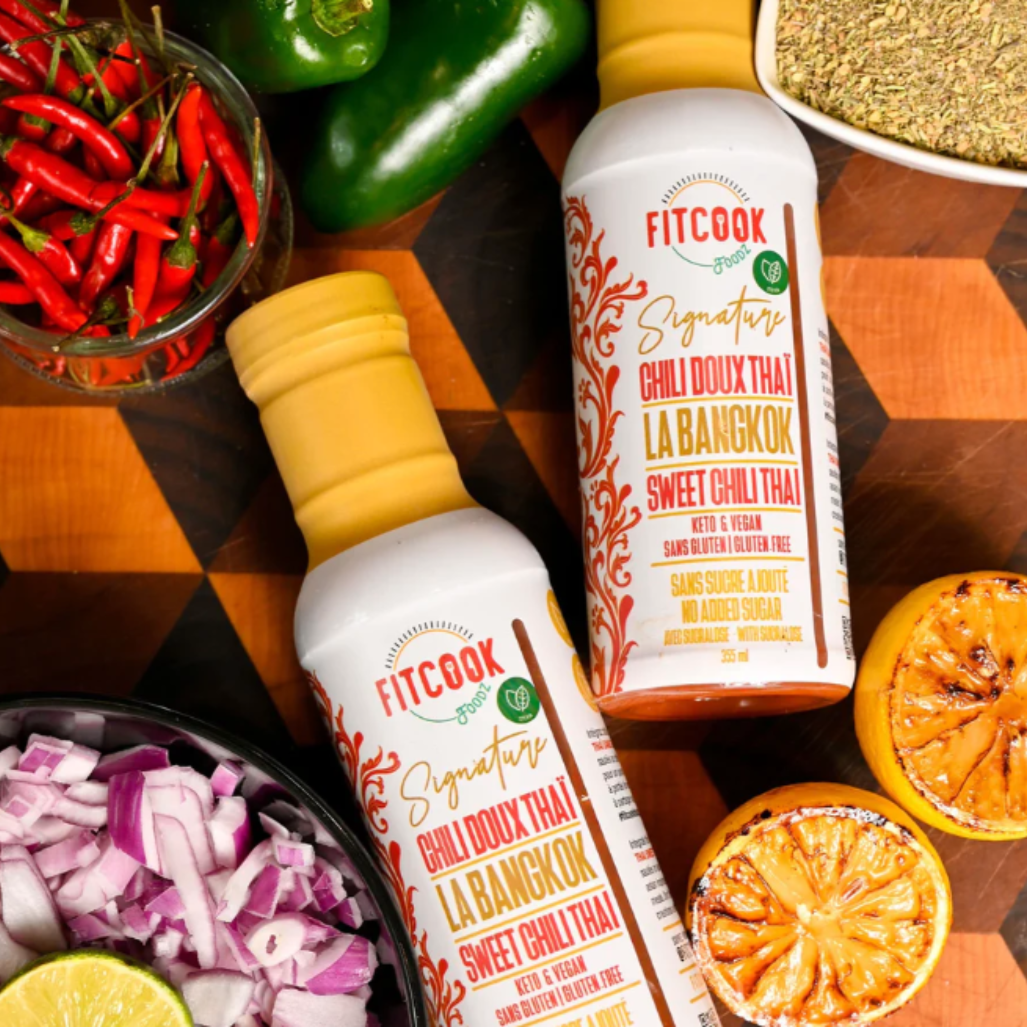 Sauce thaïlandaise sans sucre au Chili doux 340ml - Le Fit Cook