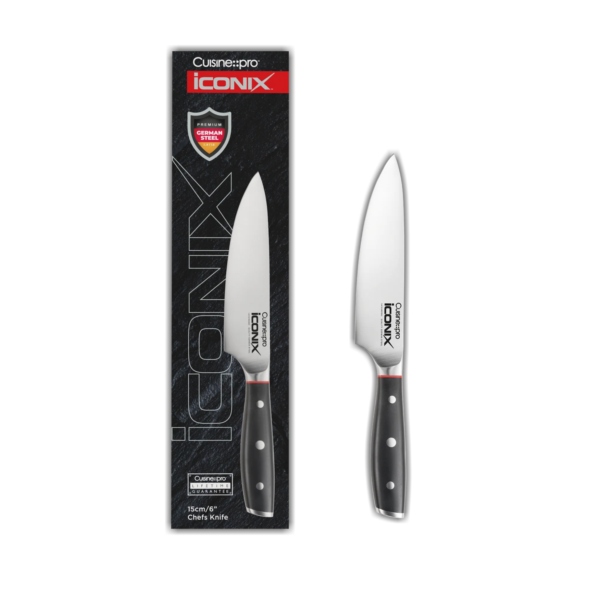 détail lame couteau de chef acier inoxydable allemand 1.4116