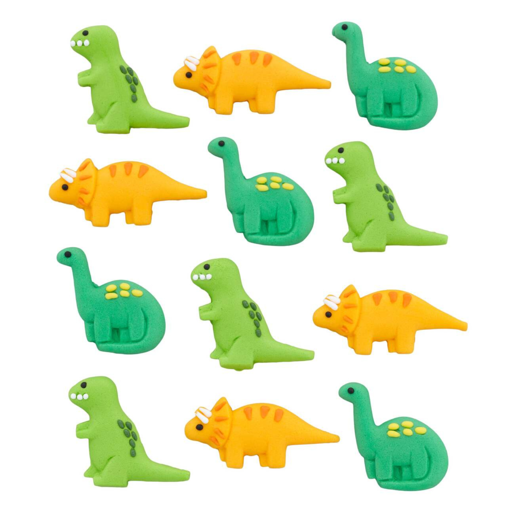 Décorations comestibles en glaçage dinosaures vert et jaune 27 g – Wilton