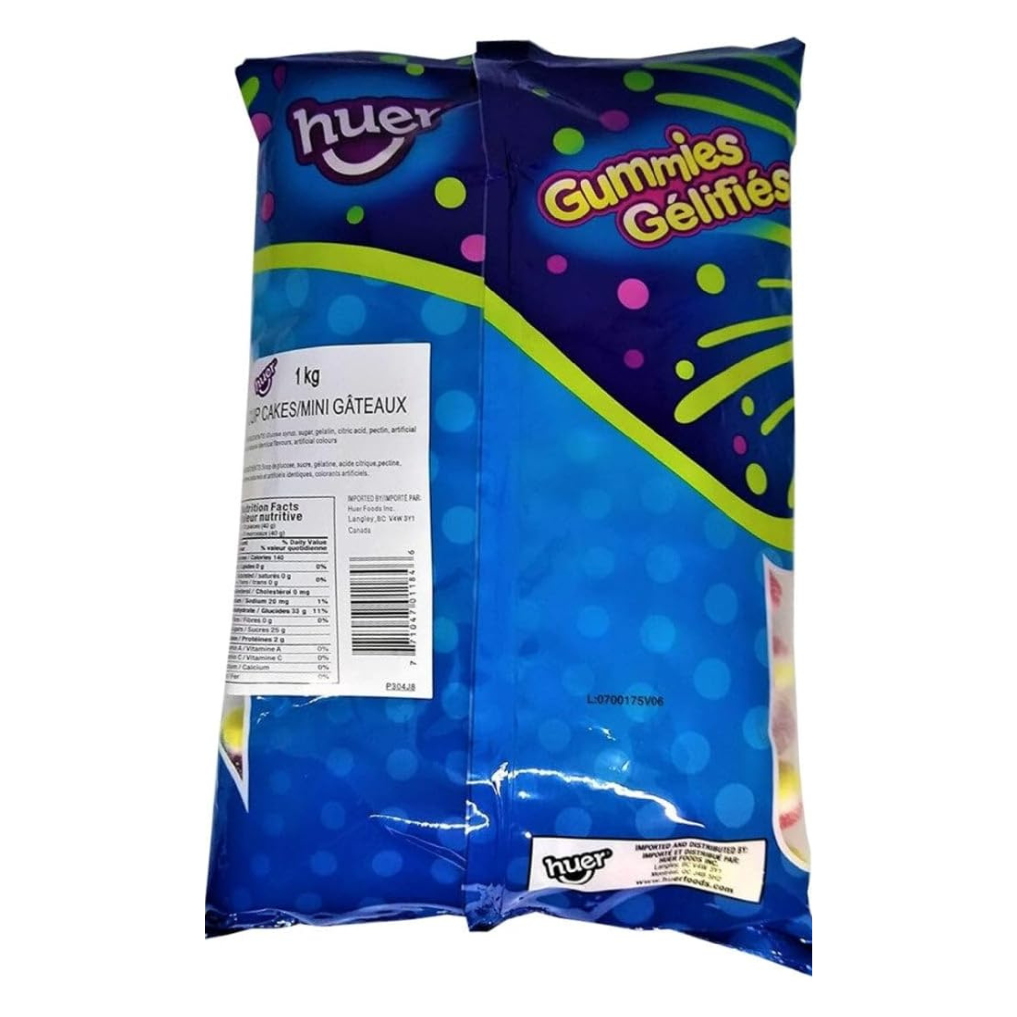 Bonbons gummies cupcakes colorés en gros plan