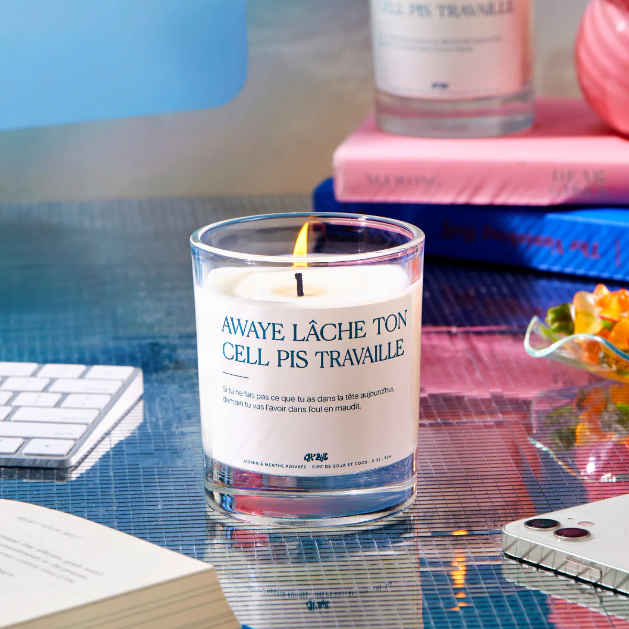 Chandelle Jasmin & Menthe Poivrée 4 oz - Ok Bye