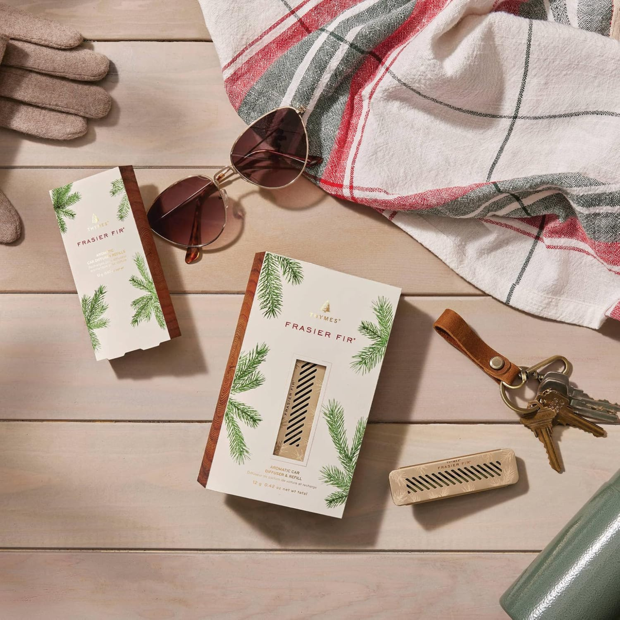 Diffuseur pour voiture avec recharge Frasier Fir 12g - Thymes