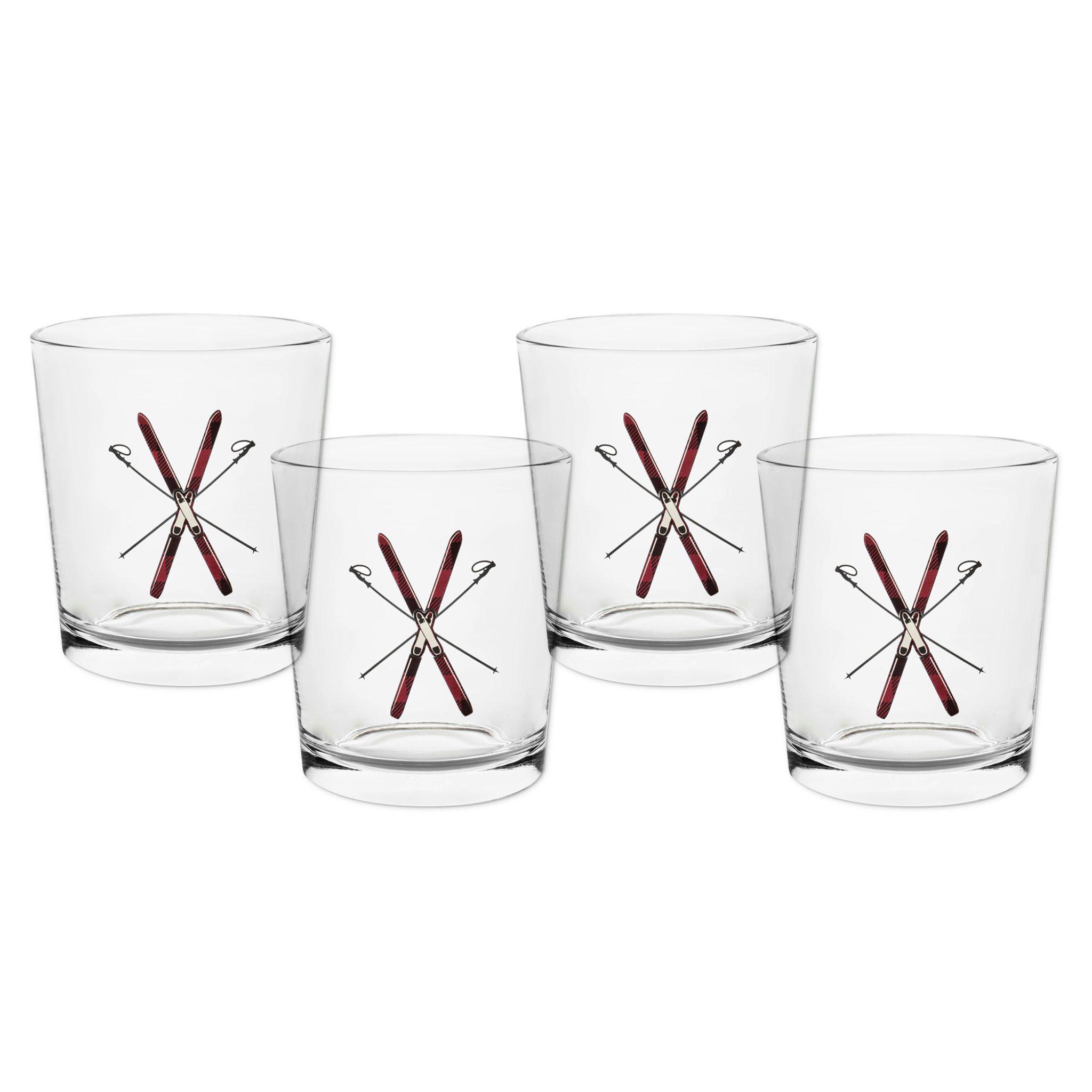 Ensemble de 4 verres à motif skis 370 ml