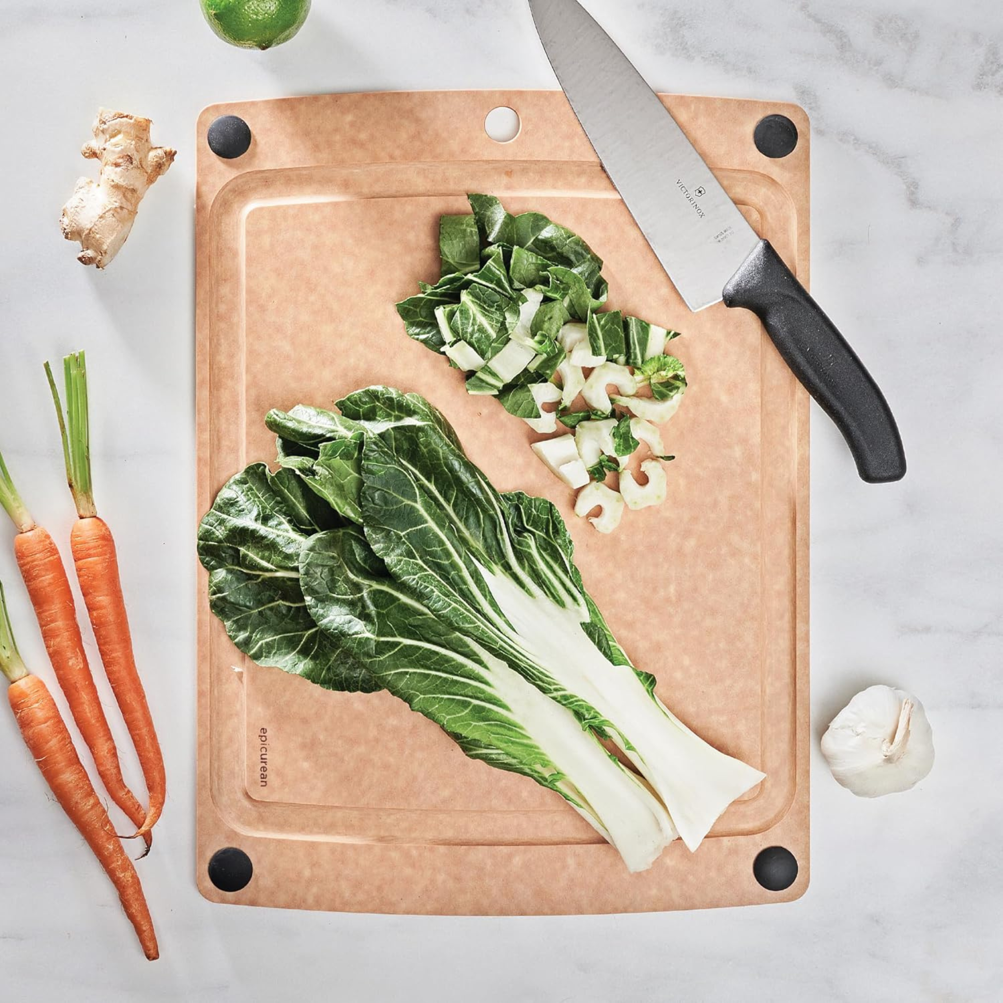 Planche à découper All-in-One naturel/noir 44,5 x 33 cm - Epicurean