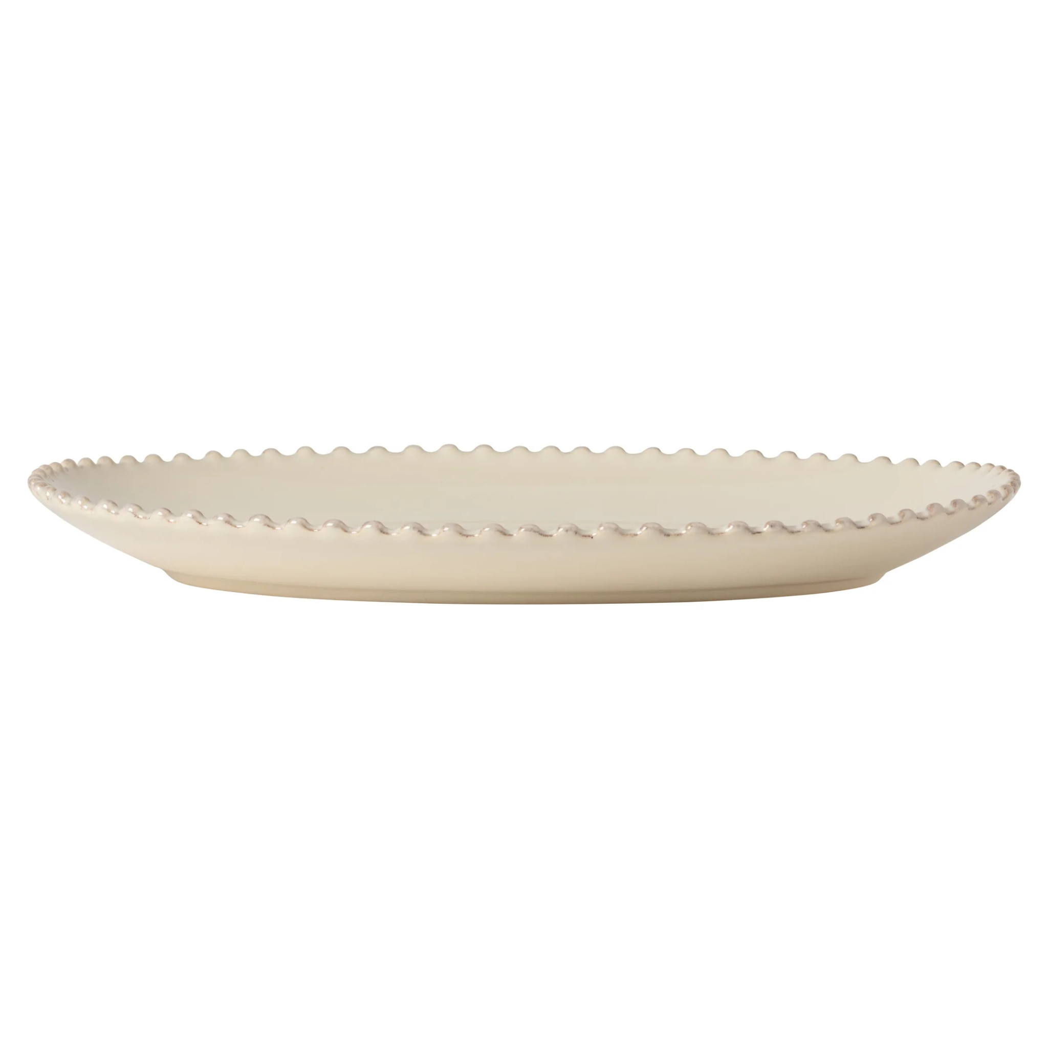 Plat de service ovale en grès Pearl crème moyen 34,2 cm – Costa Nova