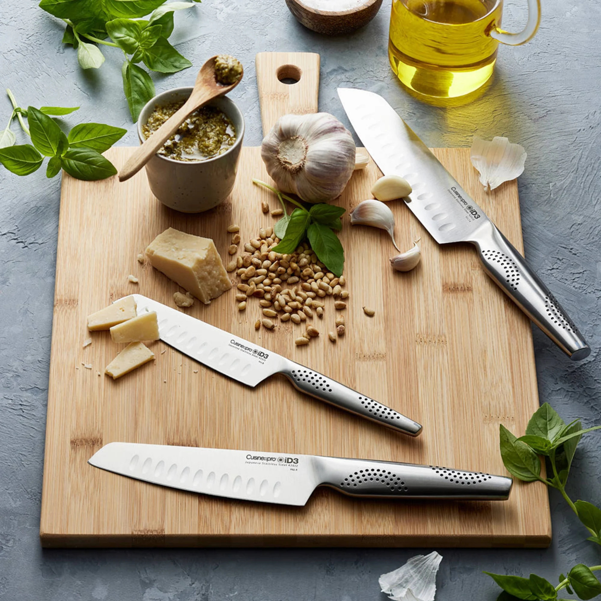 couteaux santoku en acier inoxydable japonais iD3®