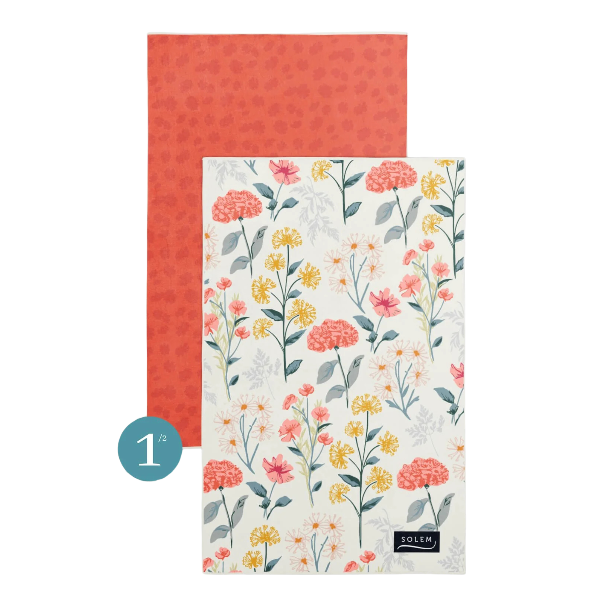 Ensemble de 2 linges à vaisselle Harmonie Florale - Solem