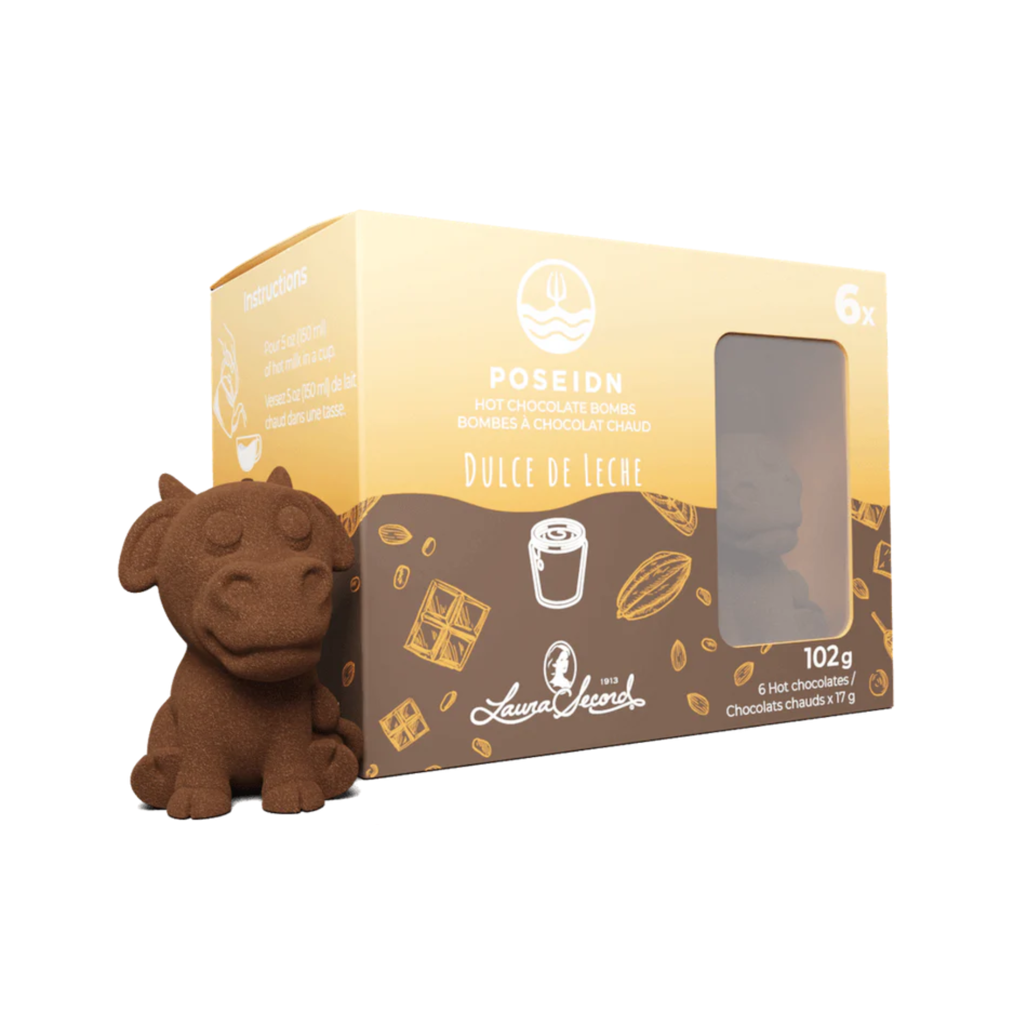 Ensemble de 6 bombes de chocolat chaud Dulce de Leche - Poseidn