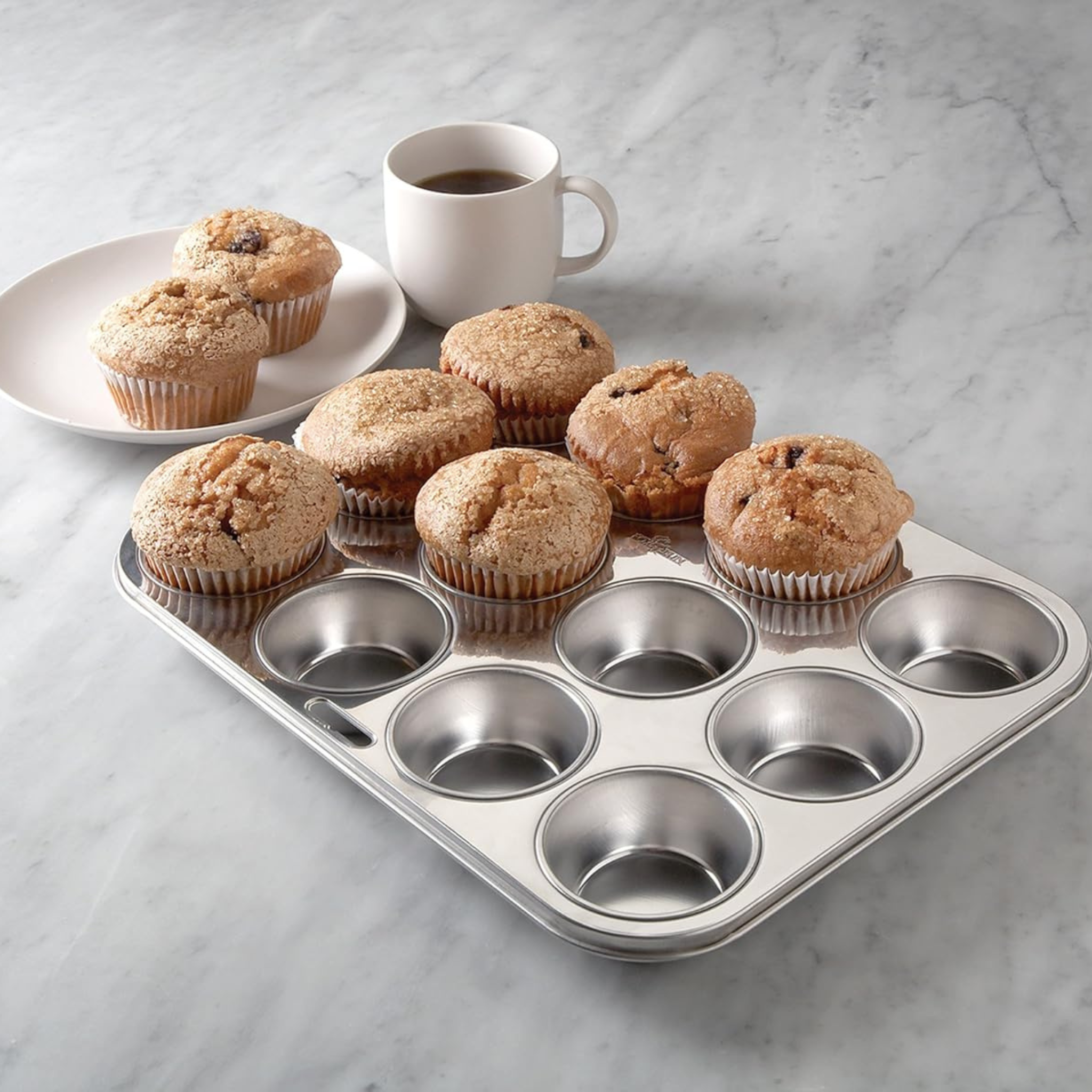 Fox Run 12-Piece Stainless Steel Muffin Pan