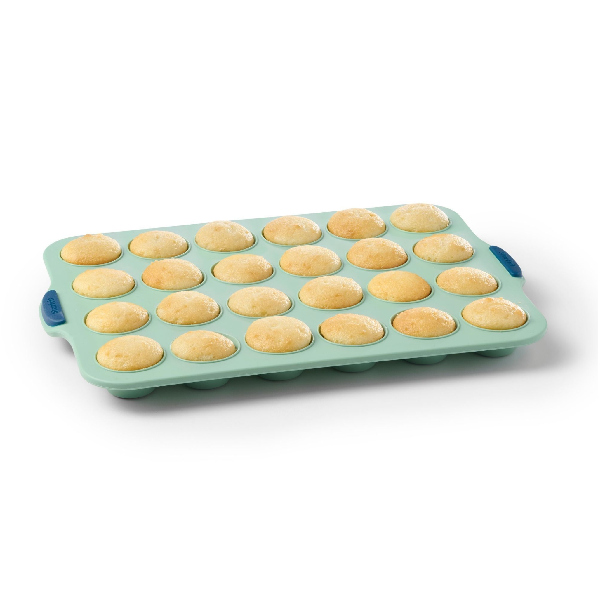 Moule à 24 mini muffins en silicone avec structure métallique intégrée Vert - Starfrit