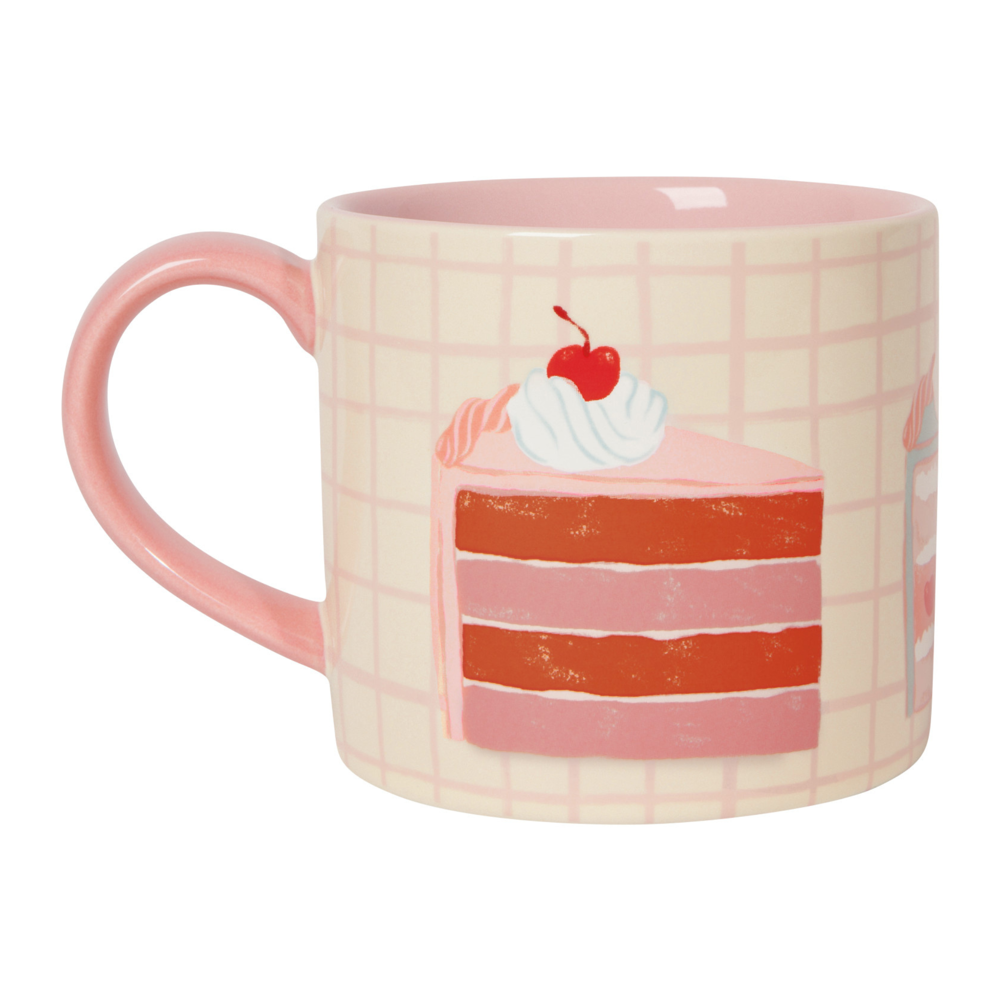 Tasse à carreaux Beige et Rose Gâteau - Danica