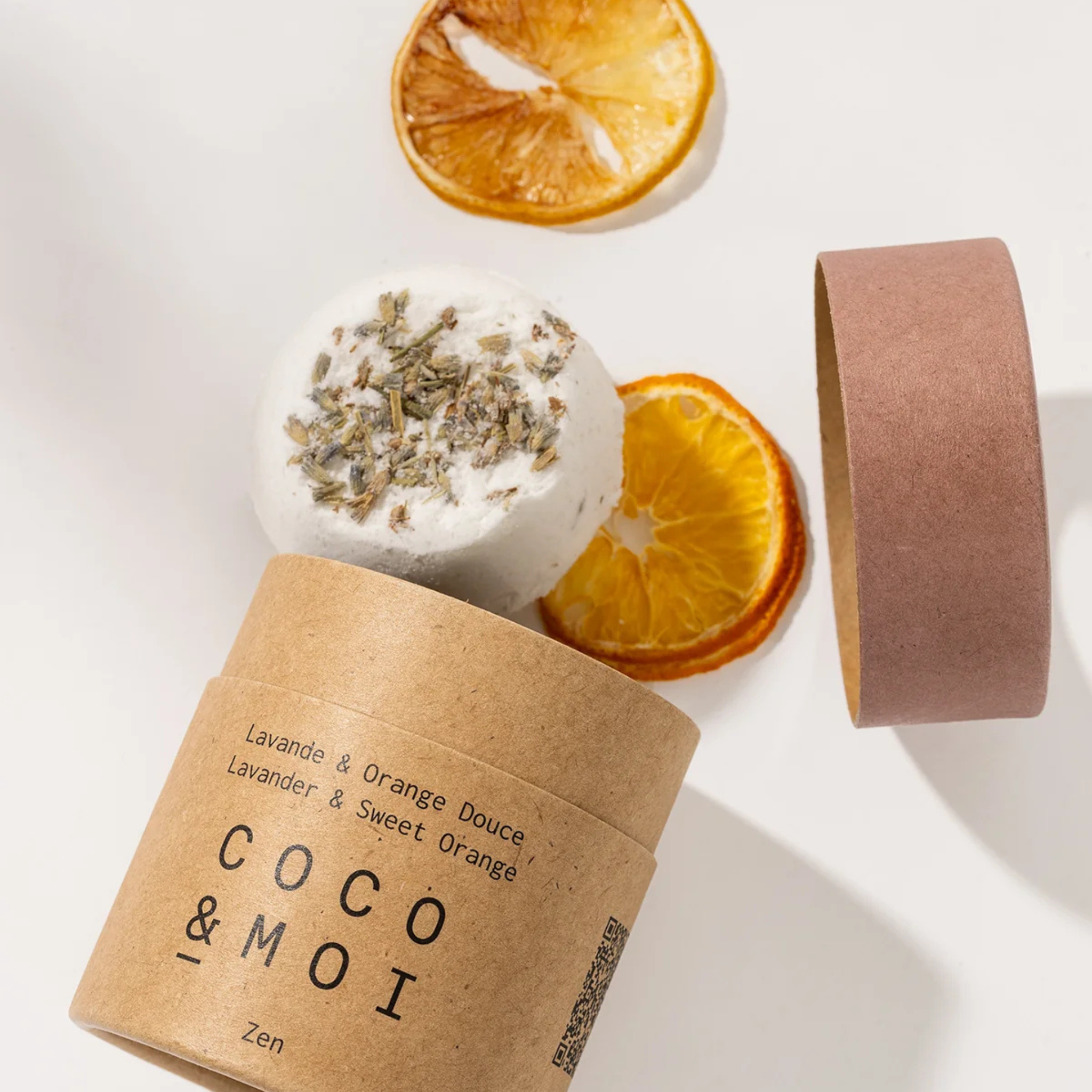Bombe de bain Lavande & Orange Douce 68g - Coco et Moi