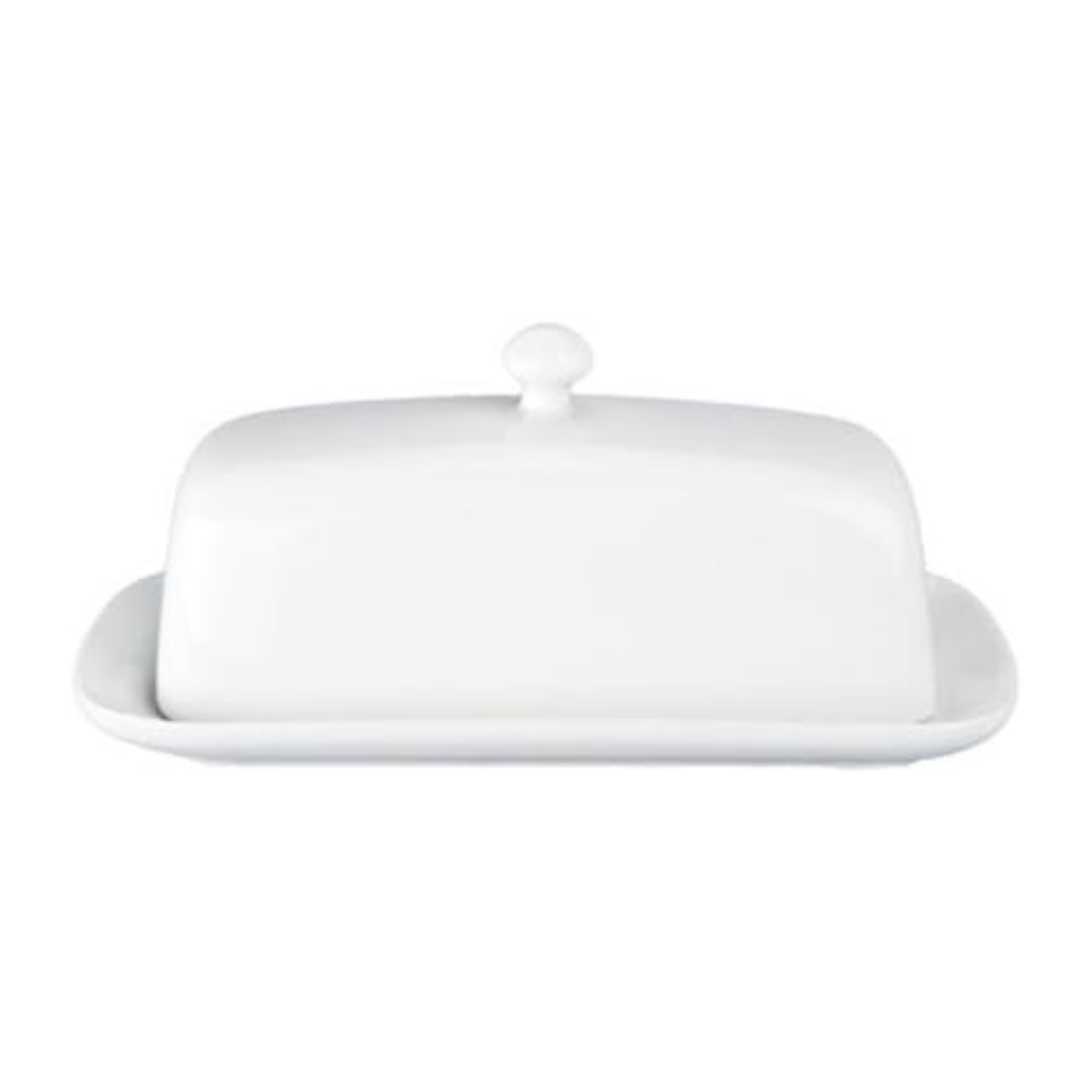 Beurrier en porcelaine avec couvercle blanc – BIA