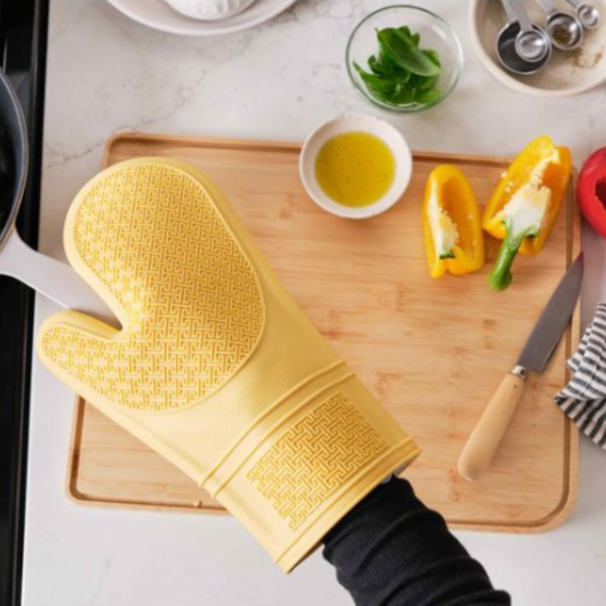 gant de four silicone jaune antidérapant