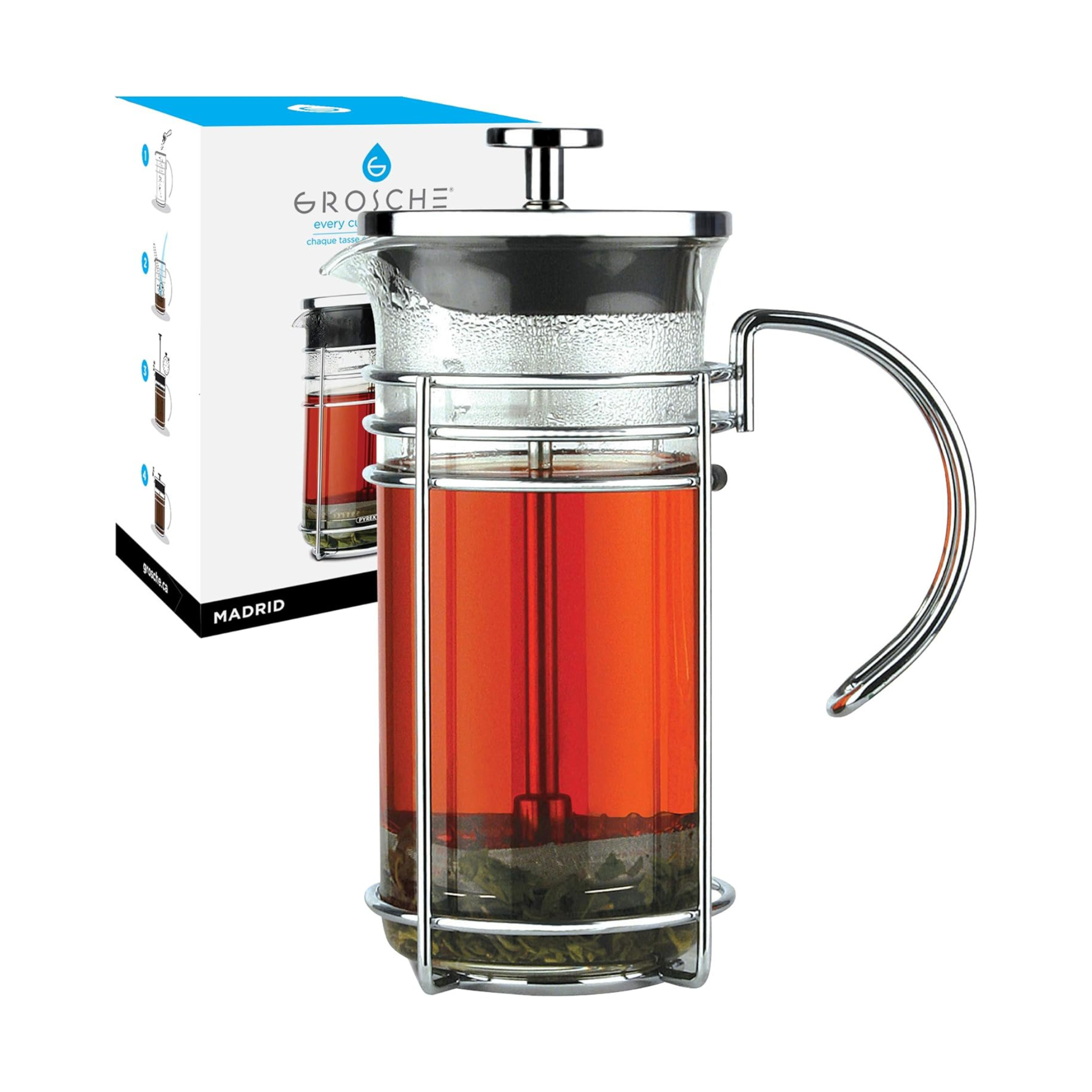 Cafetière à piston pour café et thé 350ml - Grosche