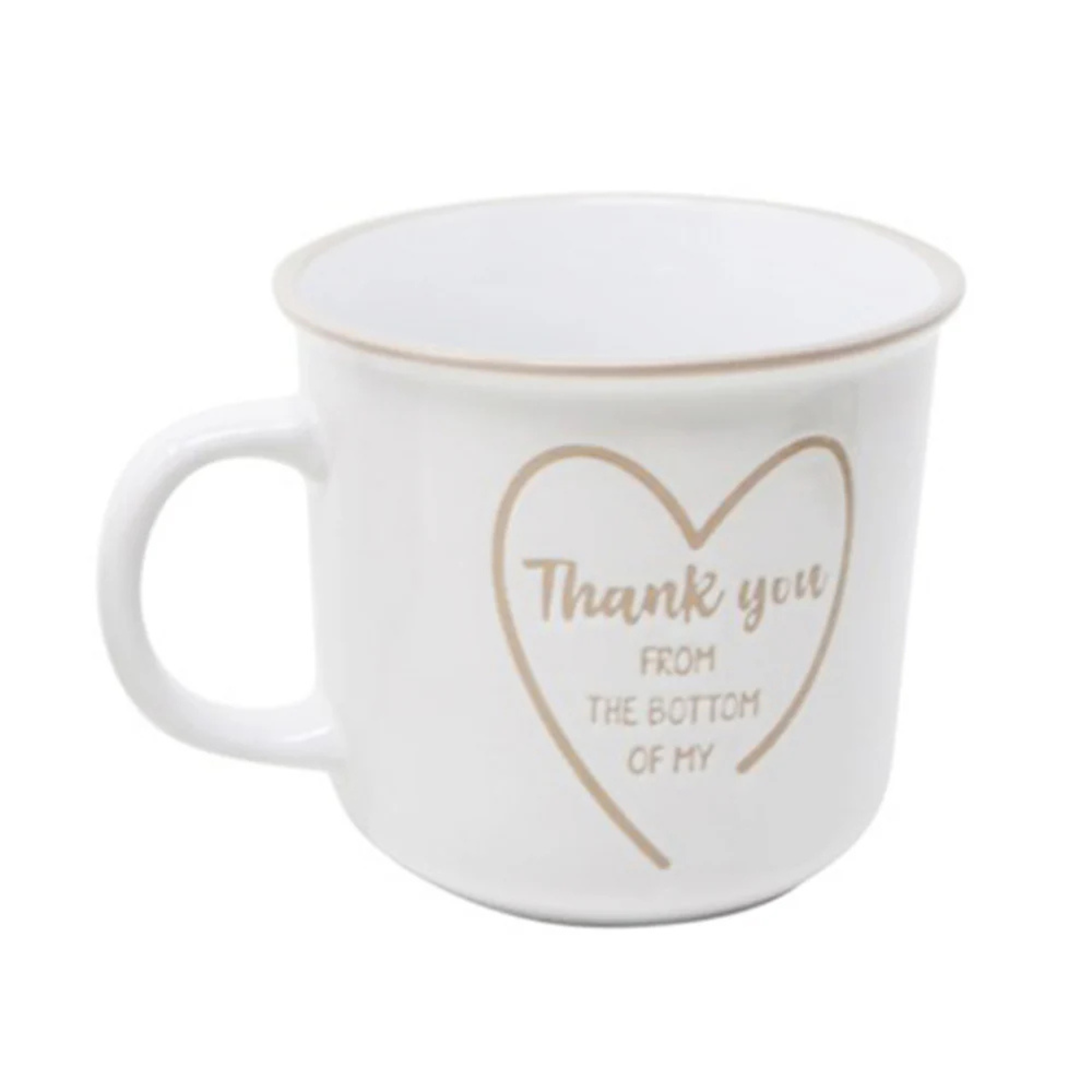Tasse en céramique Blanche "Merci du fond du coeur" 400ml