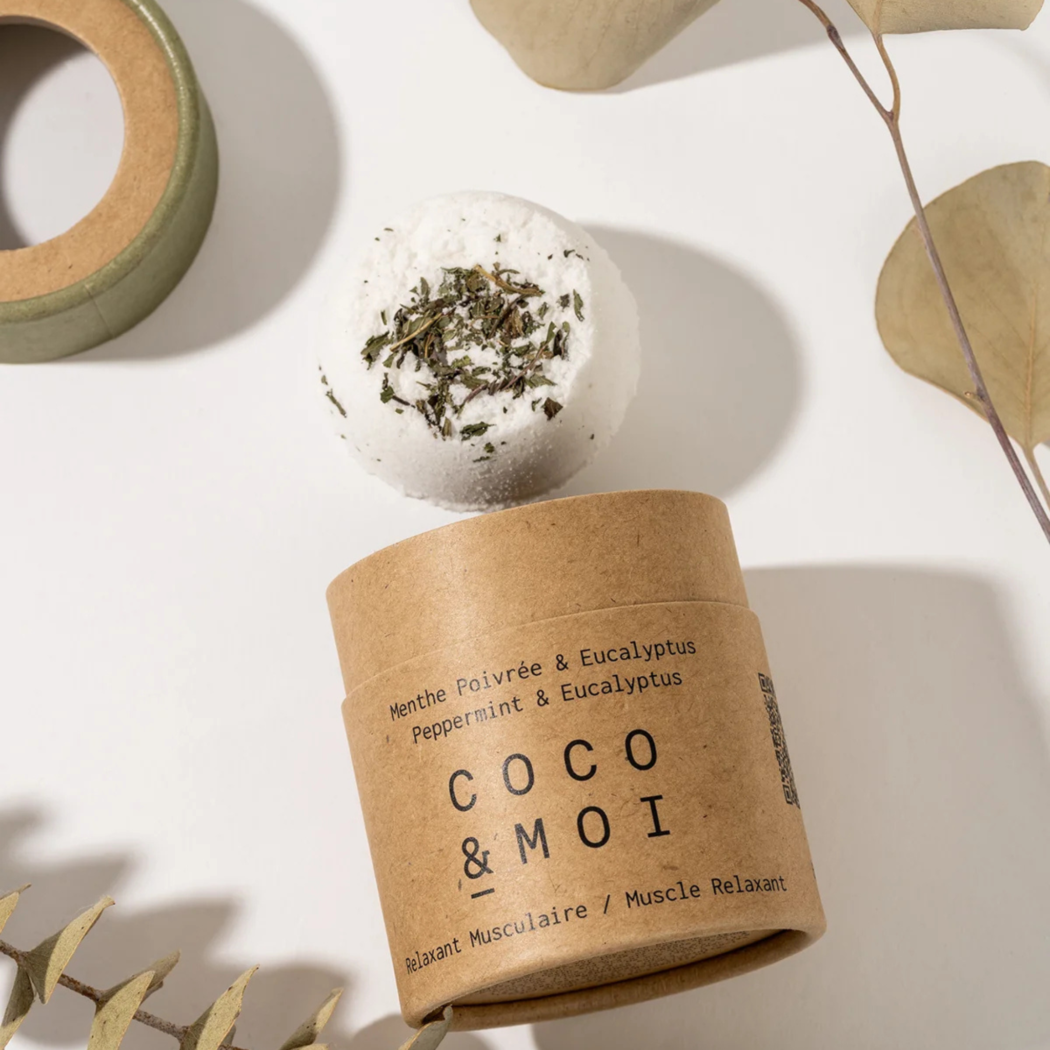 Bombe de bain Menthe Poivrée & Eucalyptus 68g - Coco et Moi
