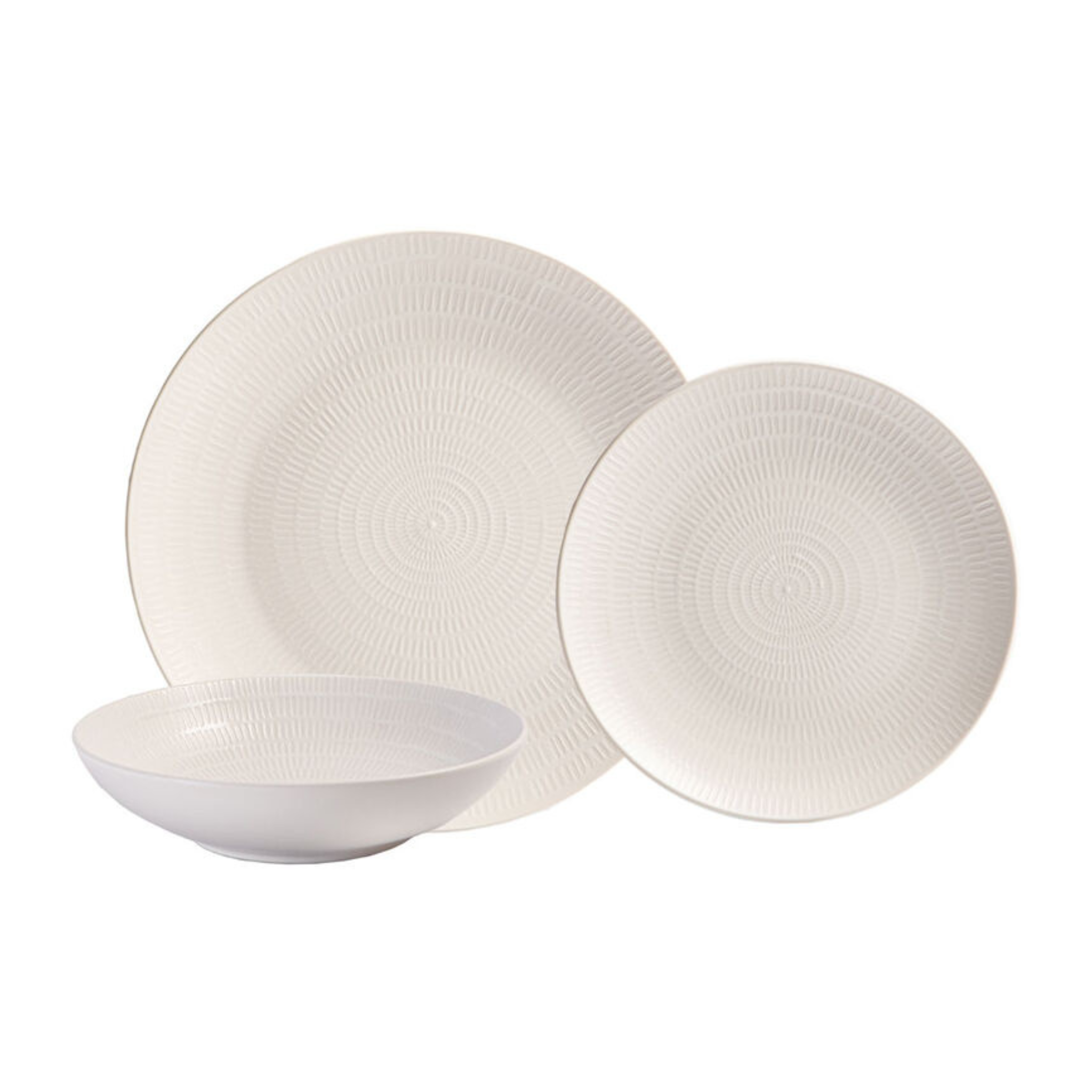 Capri White Stoneware 12 Piece Dinnerware Set