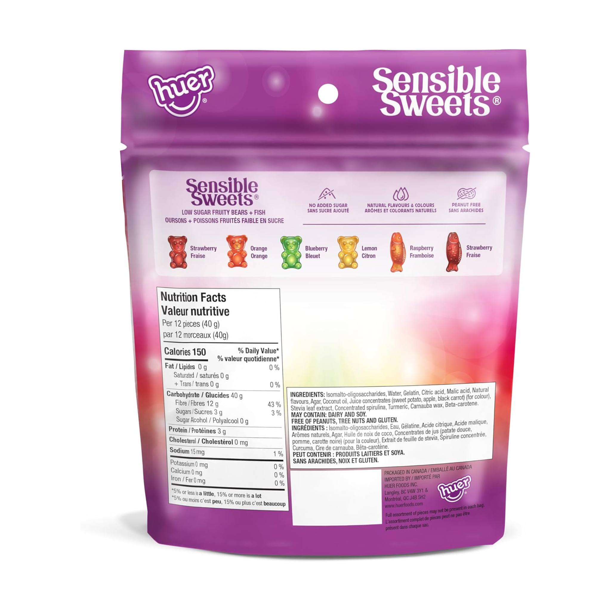 Sensible Sweets 5-Flavor Gummy Bear and Fish Candy Mix