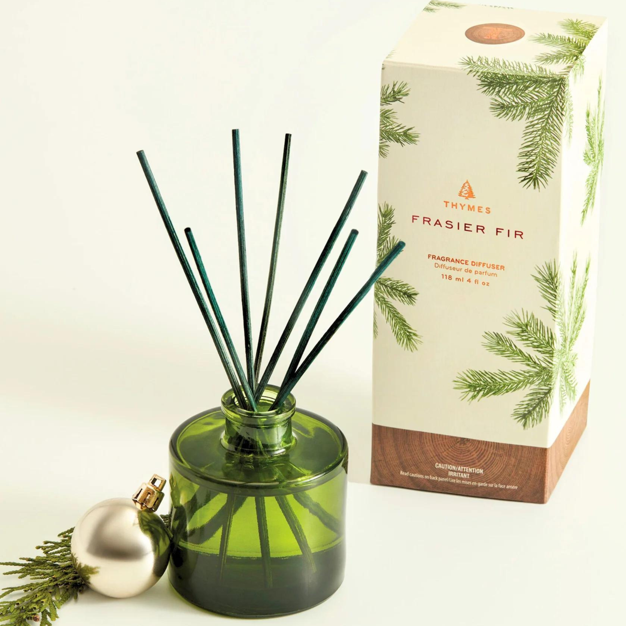 Diffuseur à roseaux en verre Vert Frasier Fir 118ml - Thymes