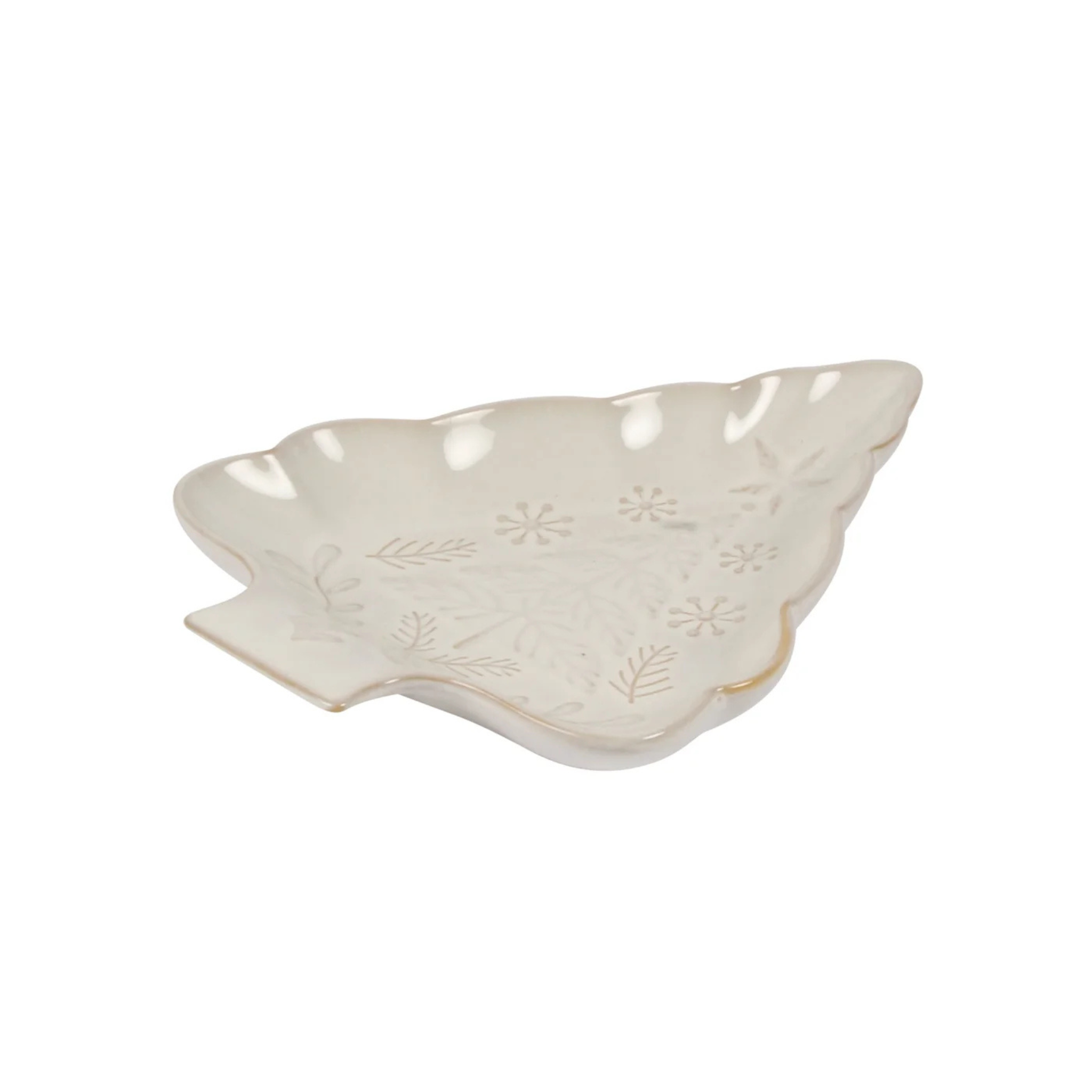 Plat en forme de sapin Soft Snowfall Blanc