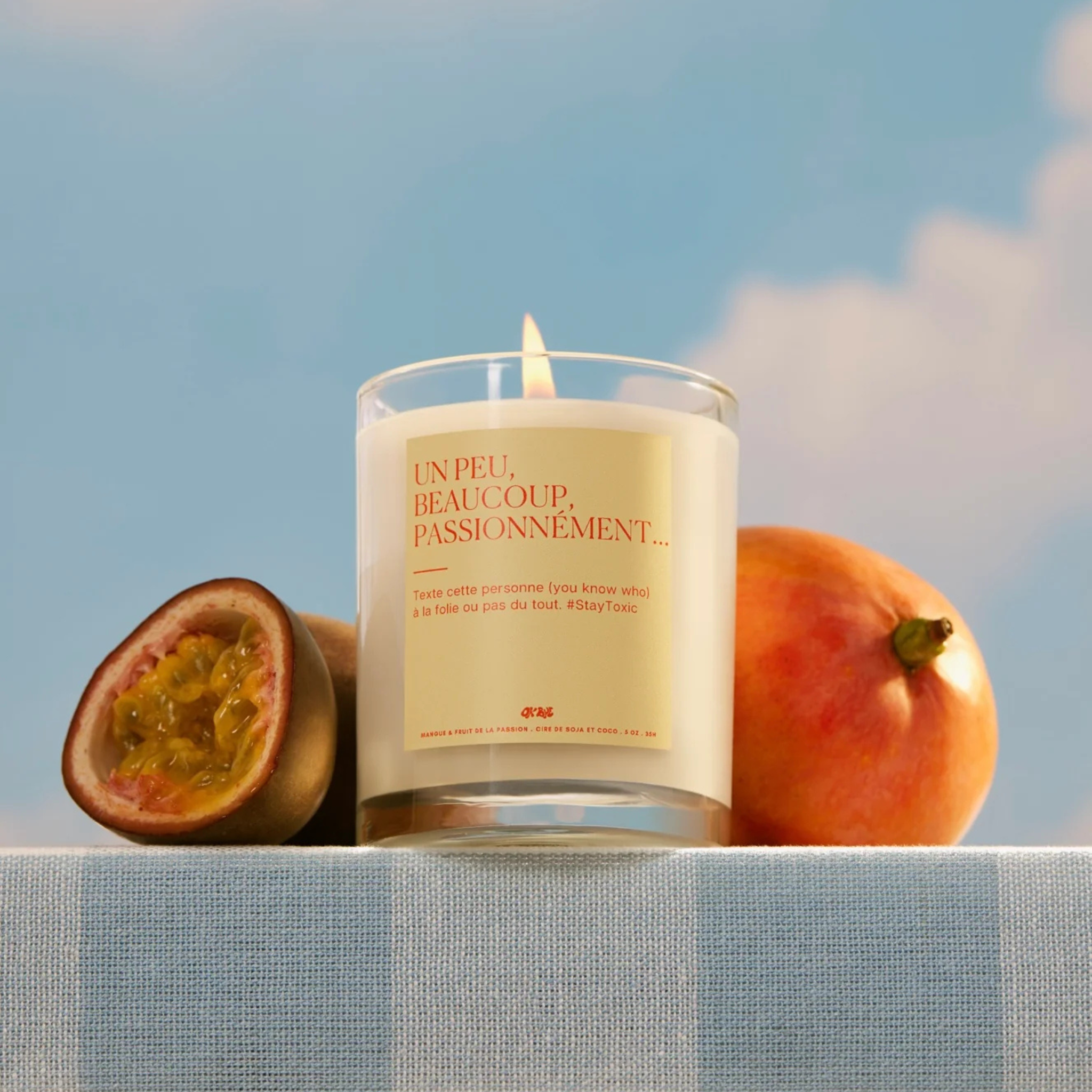 Chandelle parfumée Mangue & Fruit de la passion 5 oz - Ok Bye