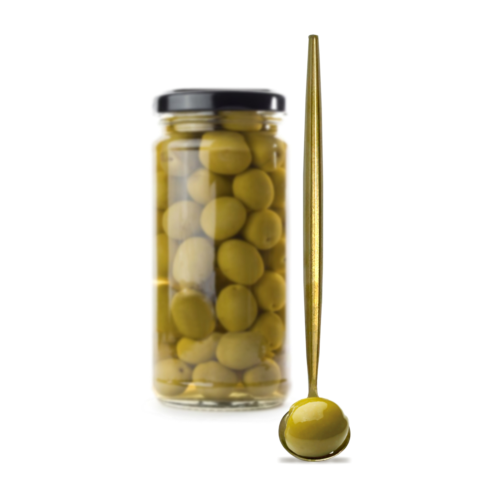 Cuillère trouée pour olives fini Or