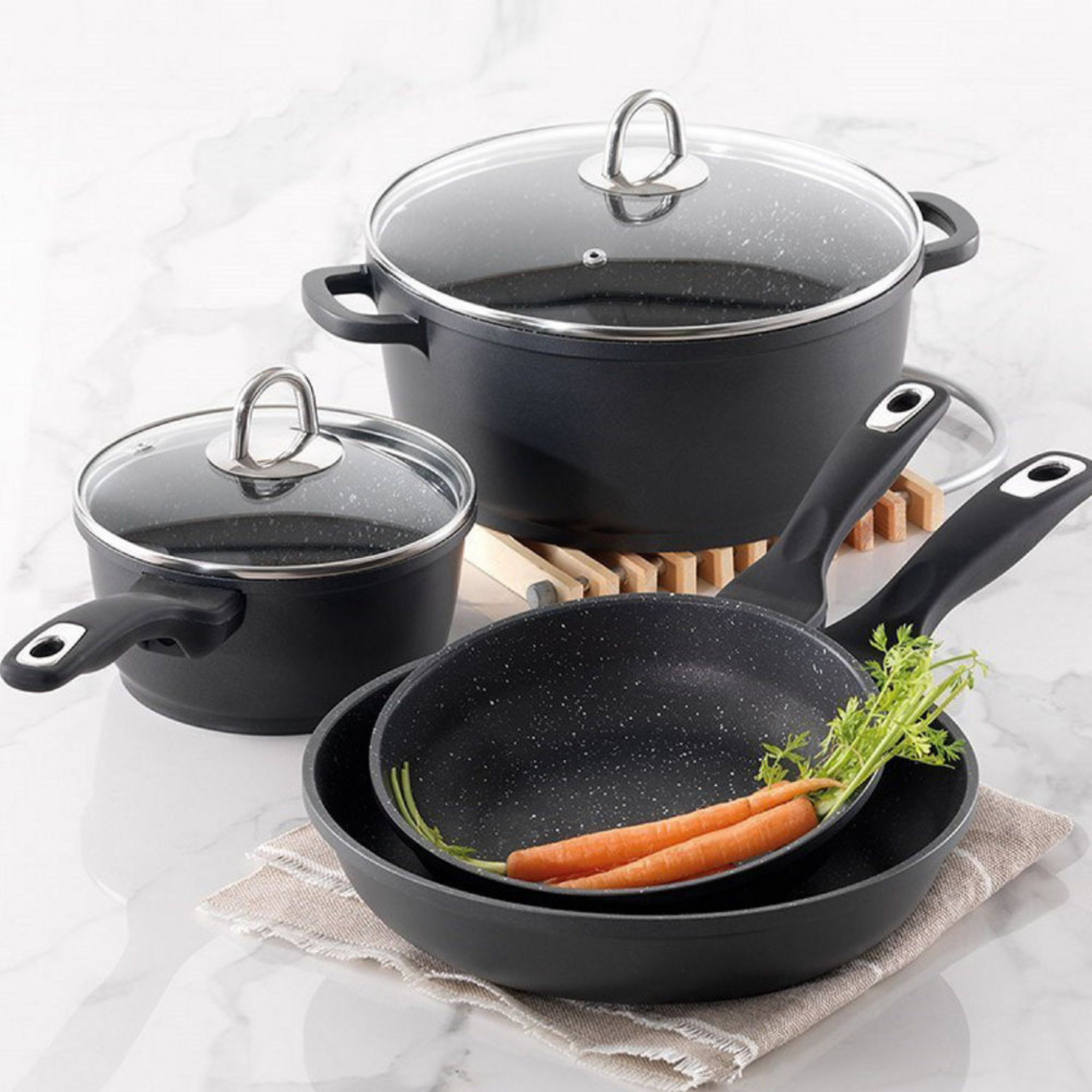 Batterie de cuisine 6 pièces GRANITE - Cuisine::pro®