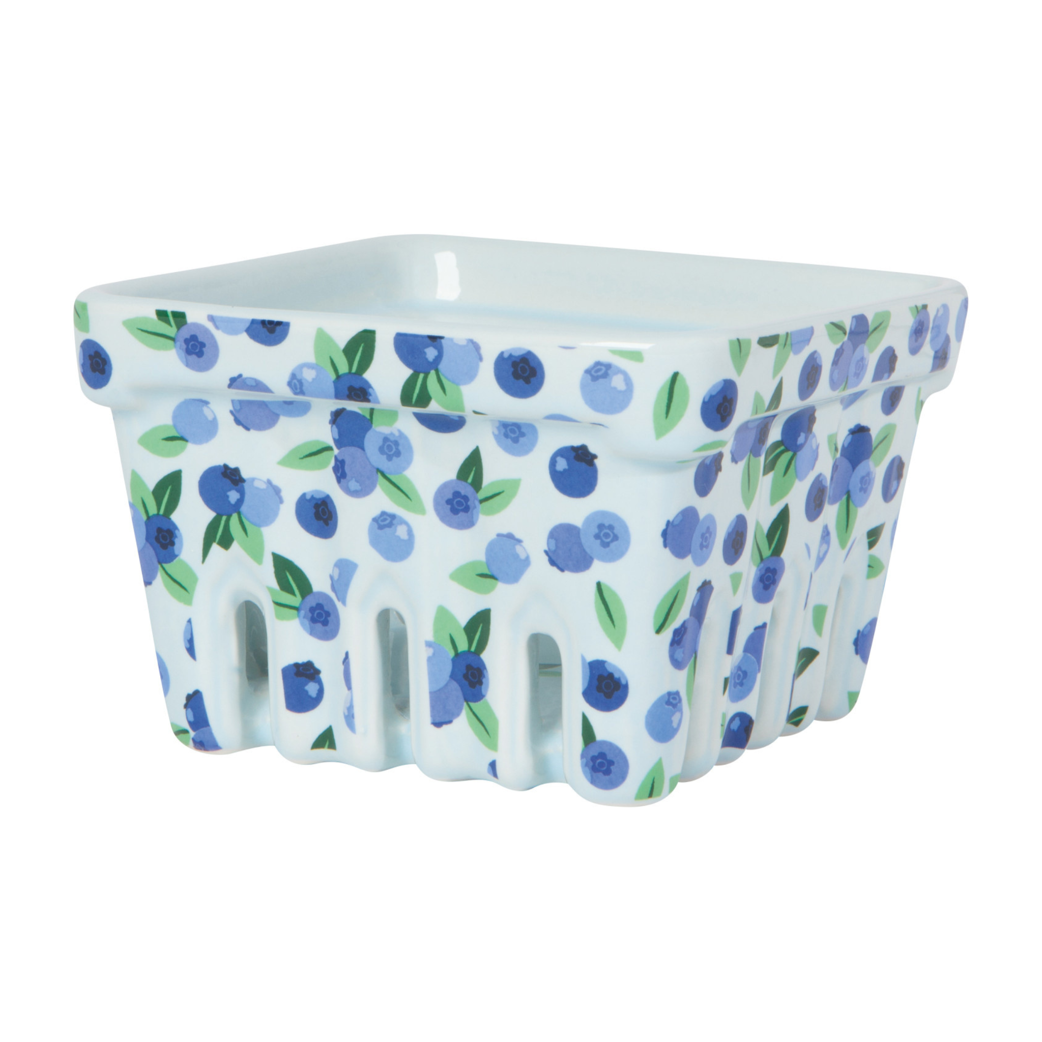 Panier à baies en céramique motif bleuets - Danica