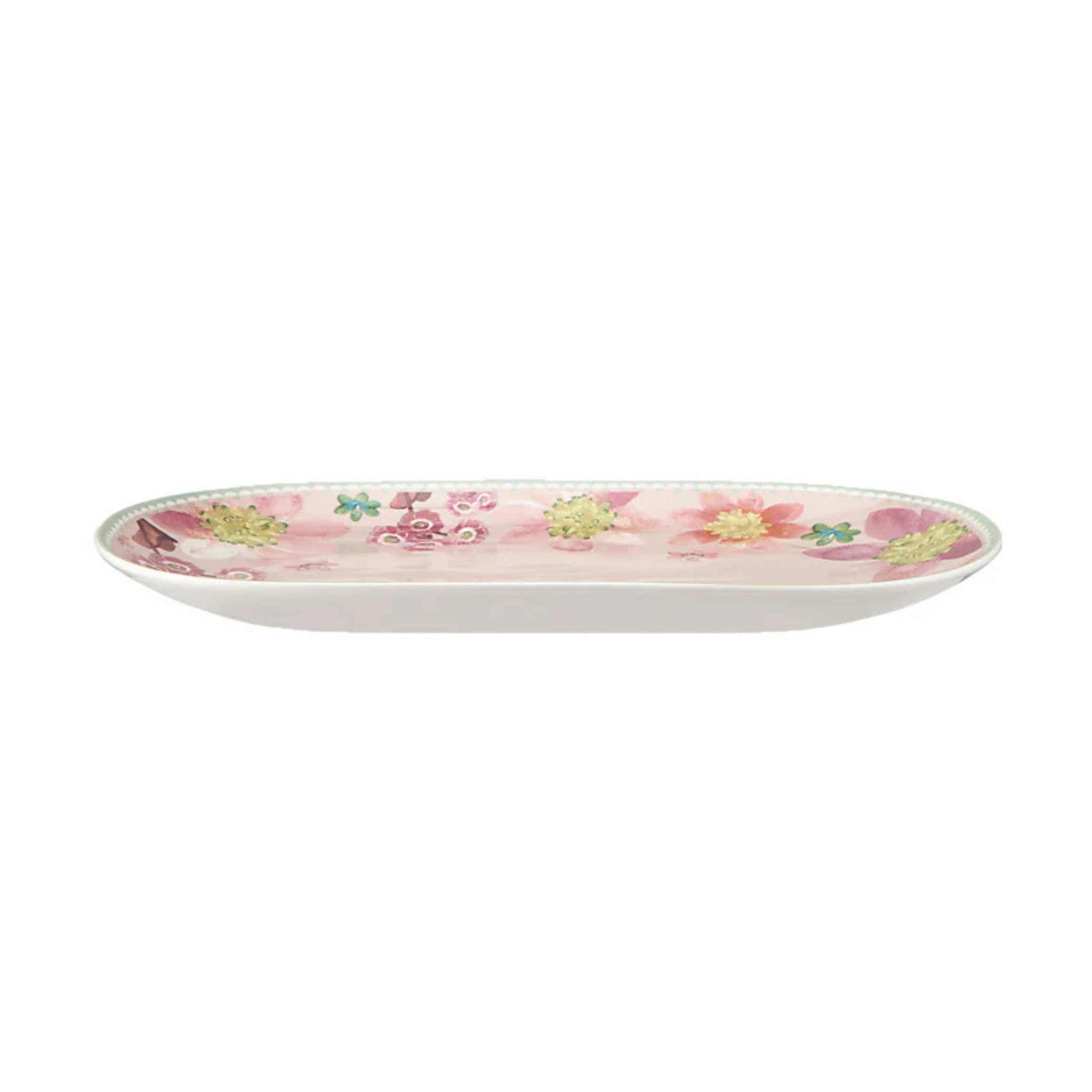 Assiette ovale Primula florale Rose 37x23cm - Maxwell & Williams