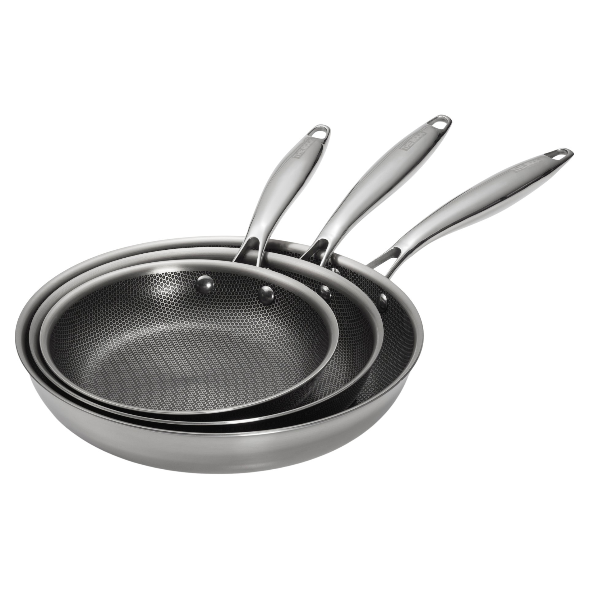 Ensemble de 3 poêles The Rock CLAD 20, 24 et 28 cm - Starfrit