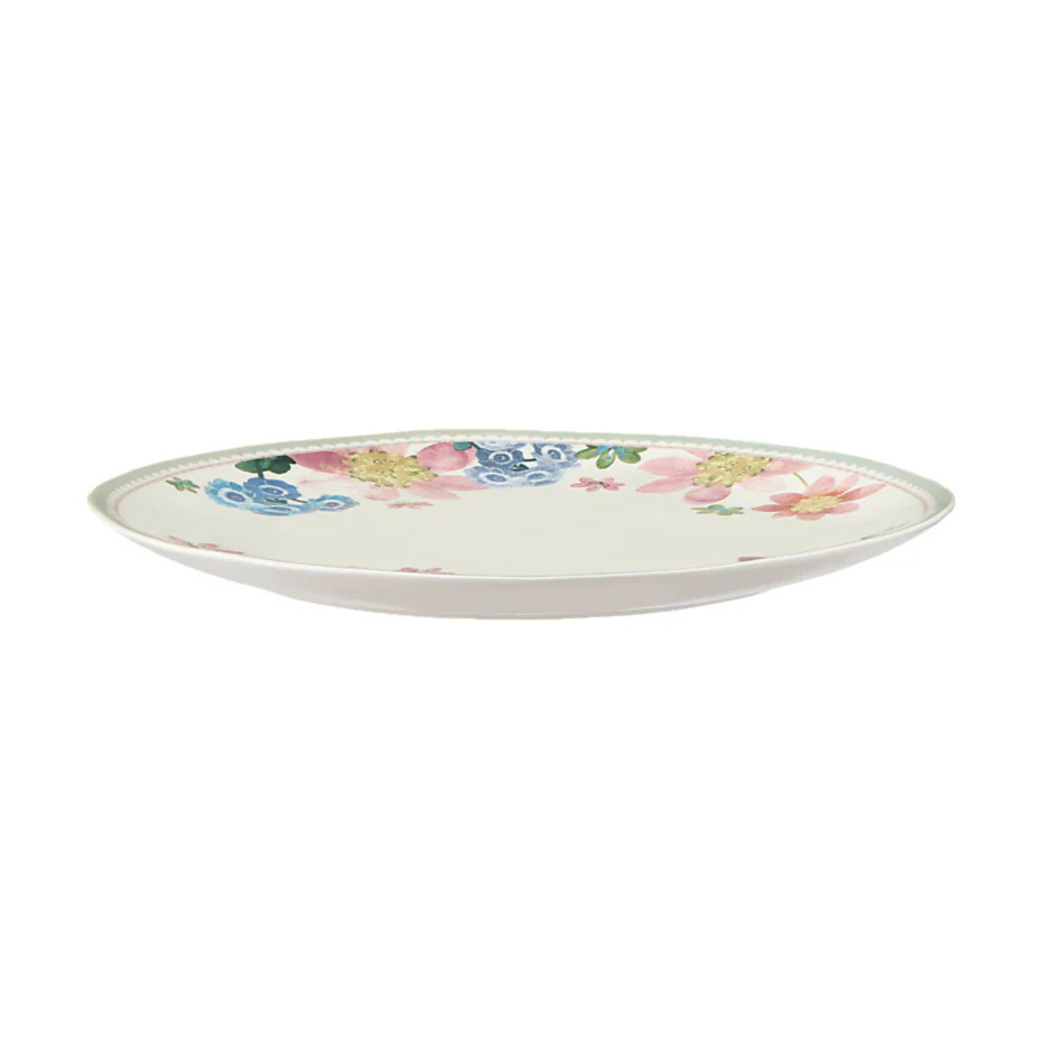 Grande assiette ronde Primula florale Blanche 32cm - Maxwell & Williams