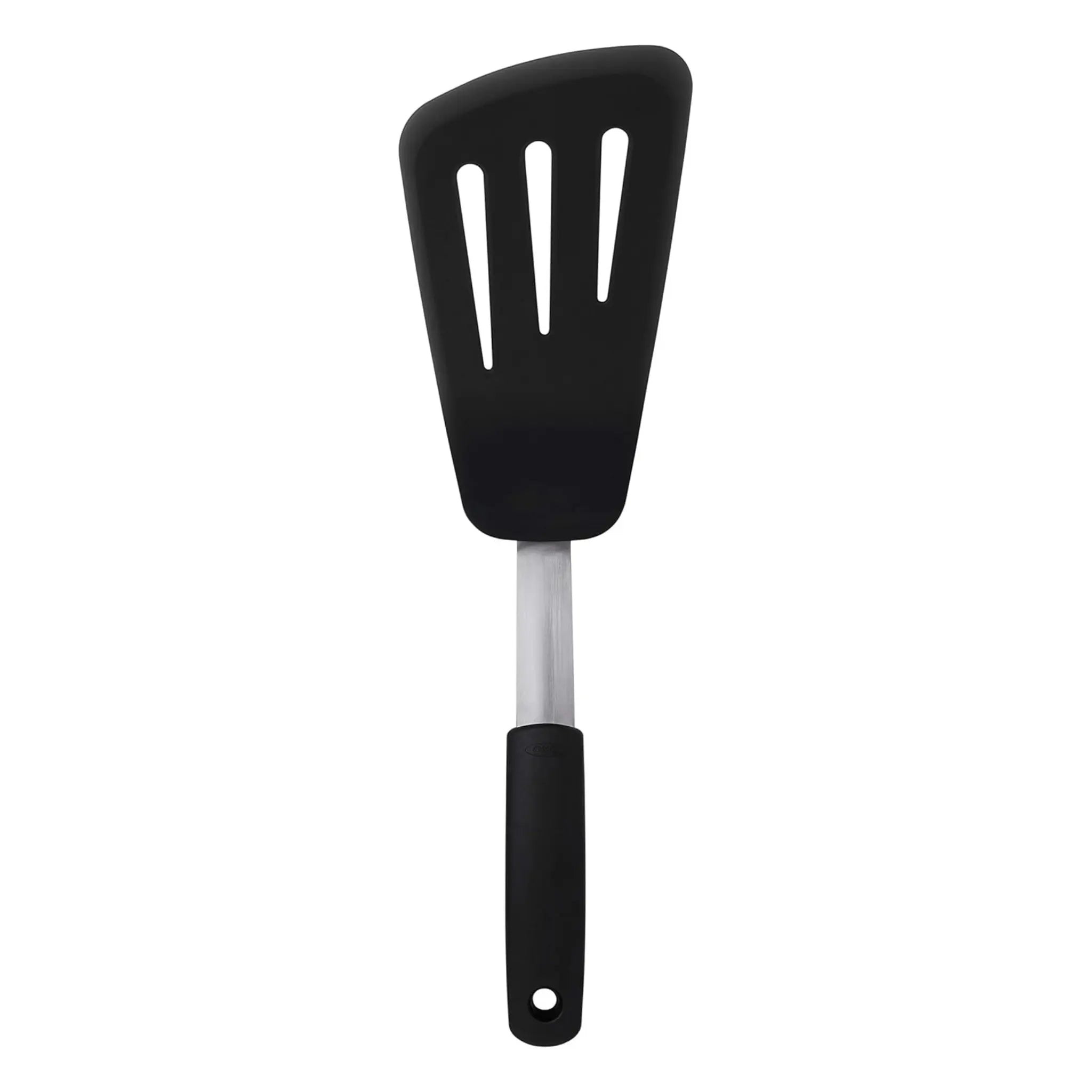 Spatule flexible à omelette en silicone noire Good Grips OXO, résistante à la chaleur, idéale pour retourner aliments délicats
