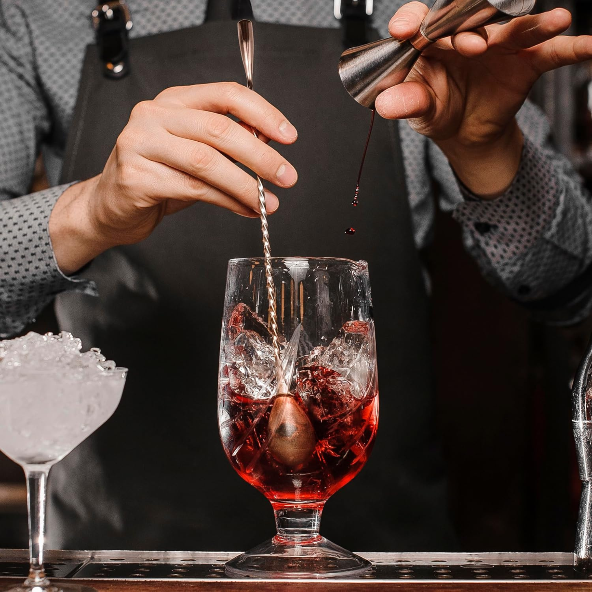 Cuillère à cocktail torsadée en acier inoxydable 33,5 cm – Oggi