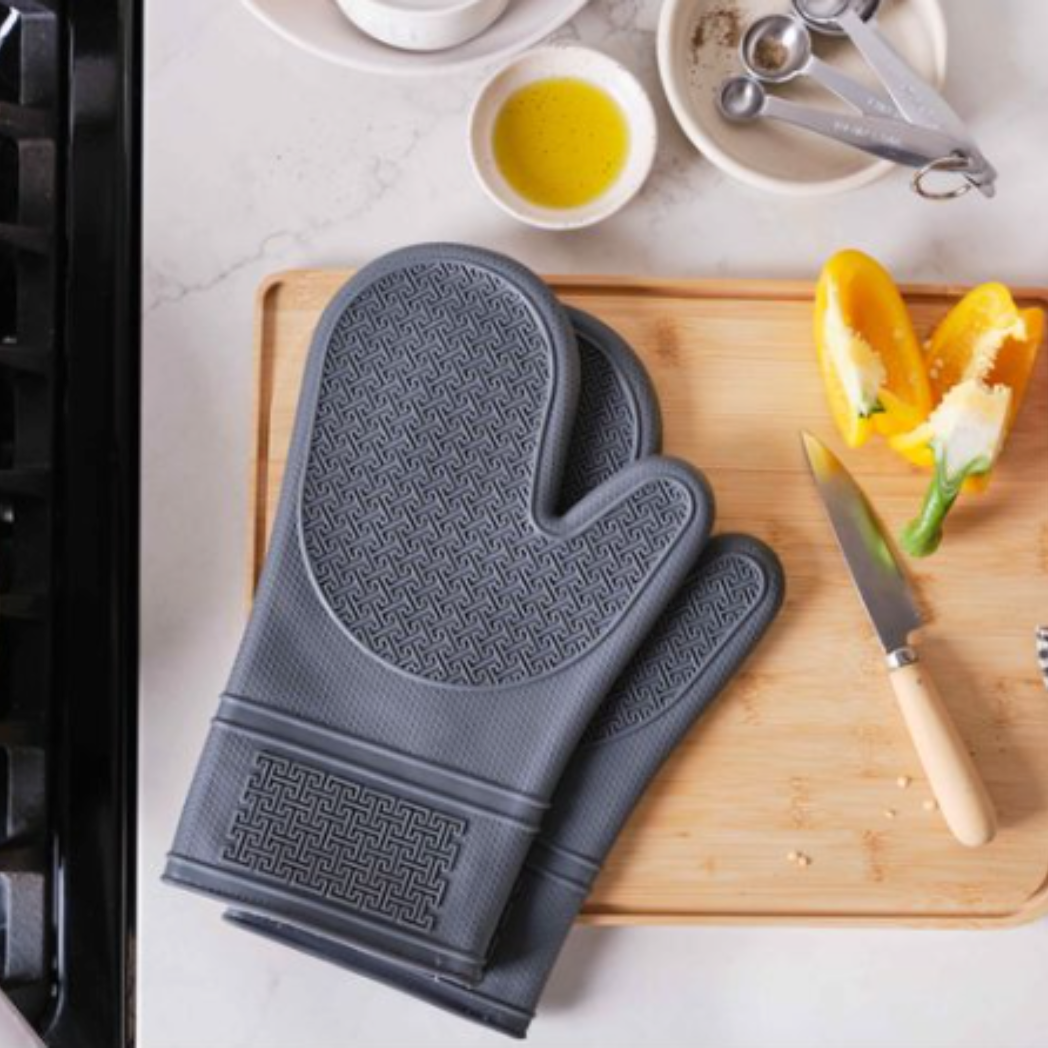 gant de four silicone gris antidérapant