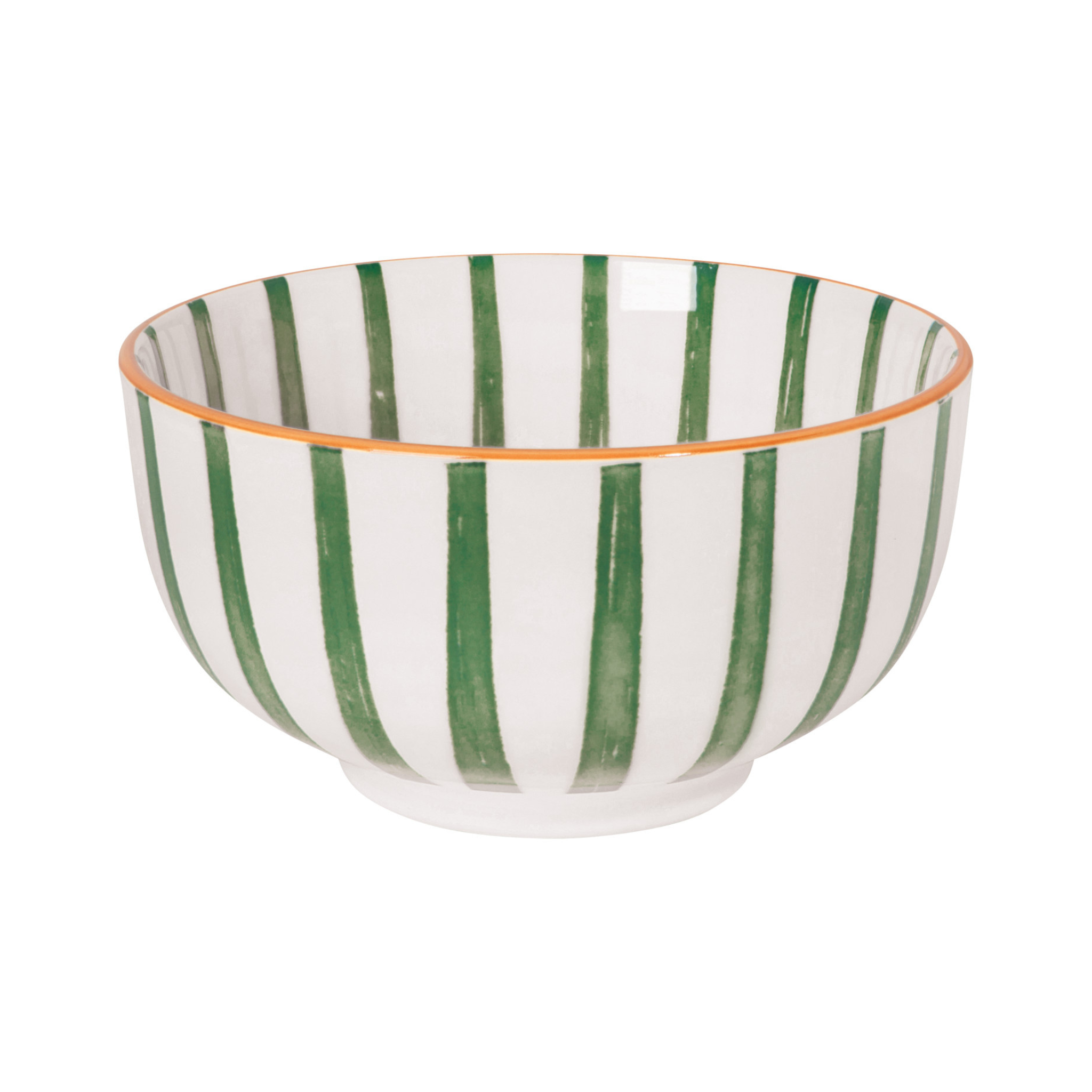 Bol rayé Vert avec motif orange 4.5" - Danica