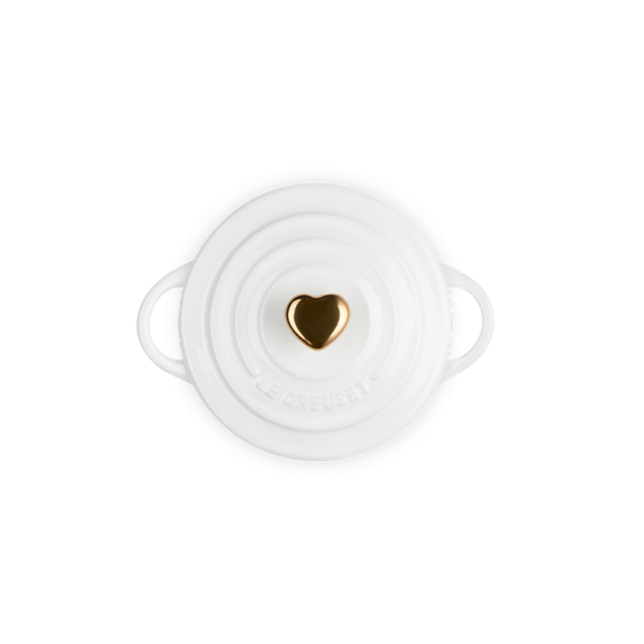 Mini-cocotte ronde avec bouton en coeur Blanc 0.25L - Le Creuset