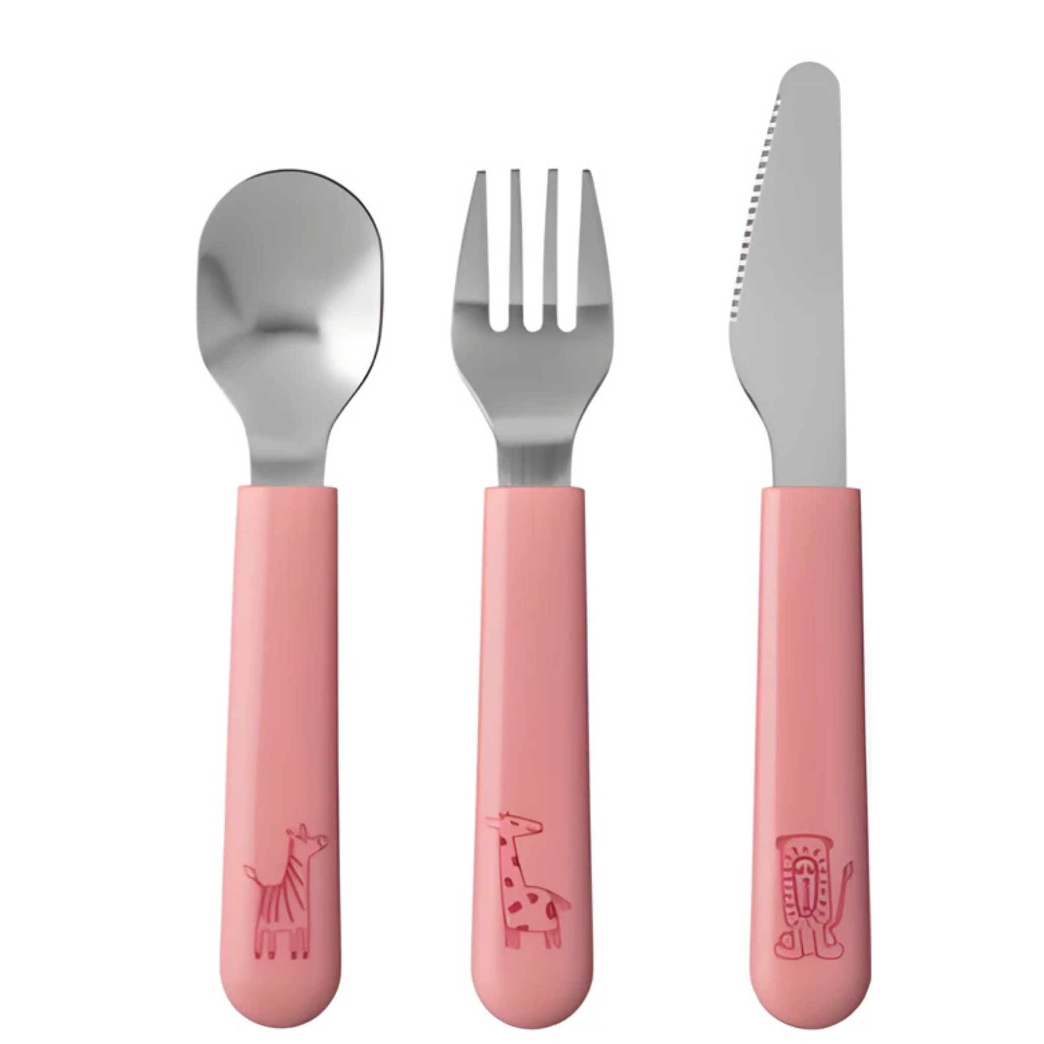 Ensemble d'ustensiles pour enfants 3 pièces Deep-Pink – MIO