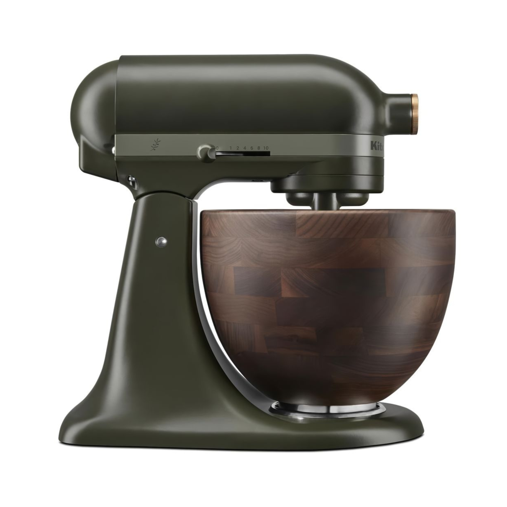 Batteur sur socle Artisan® à tête inclinable vert conifère et noyer 5 pintes – KitchenAid