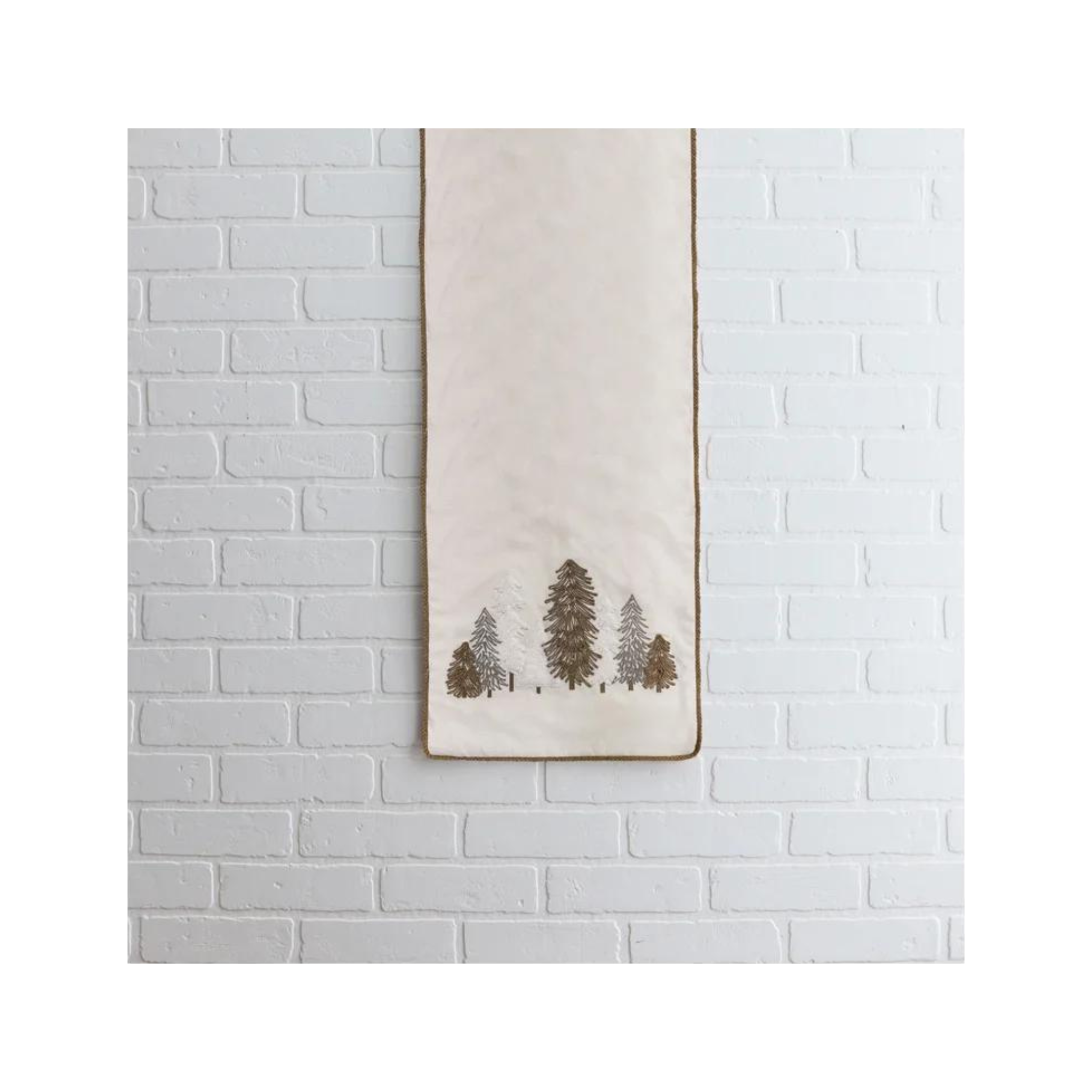 Chemin de table Beige forêt naturelle