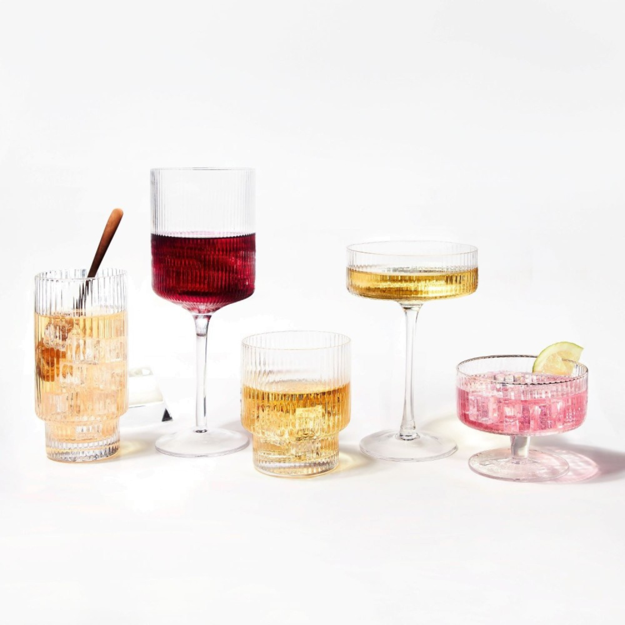 Set of 4 Ripple 390 ml wine glasses 
