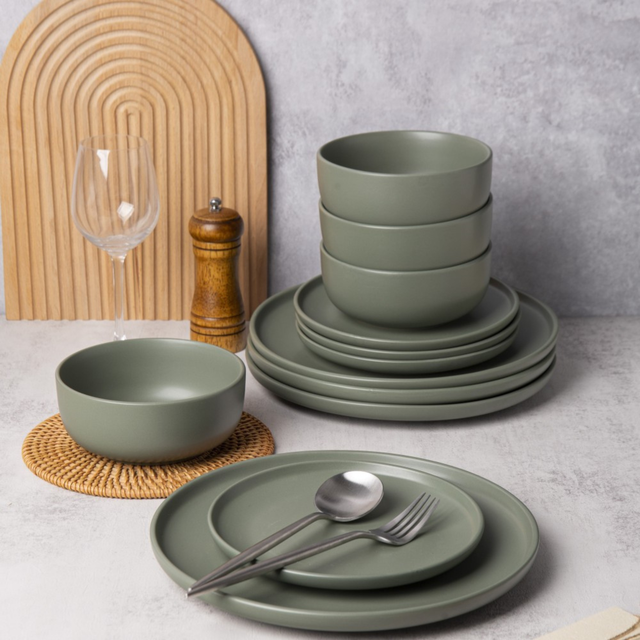 Mirage Olive Green Pasta Bowl 22 cm