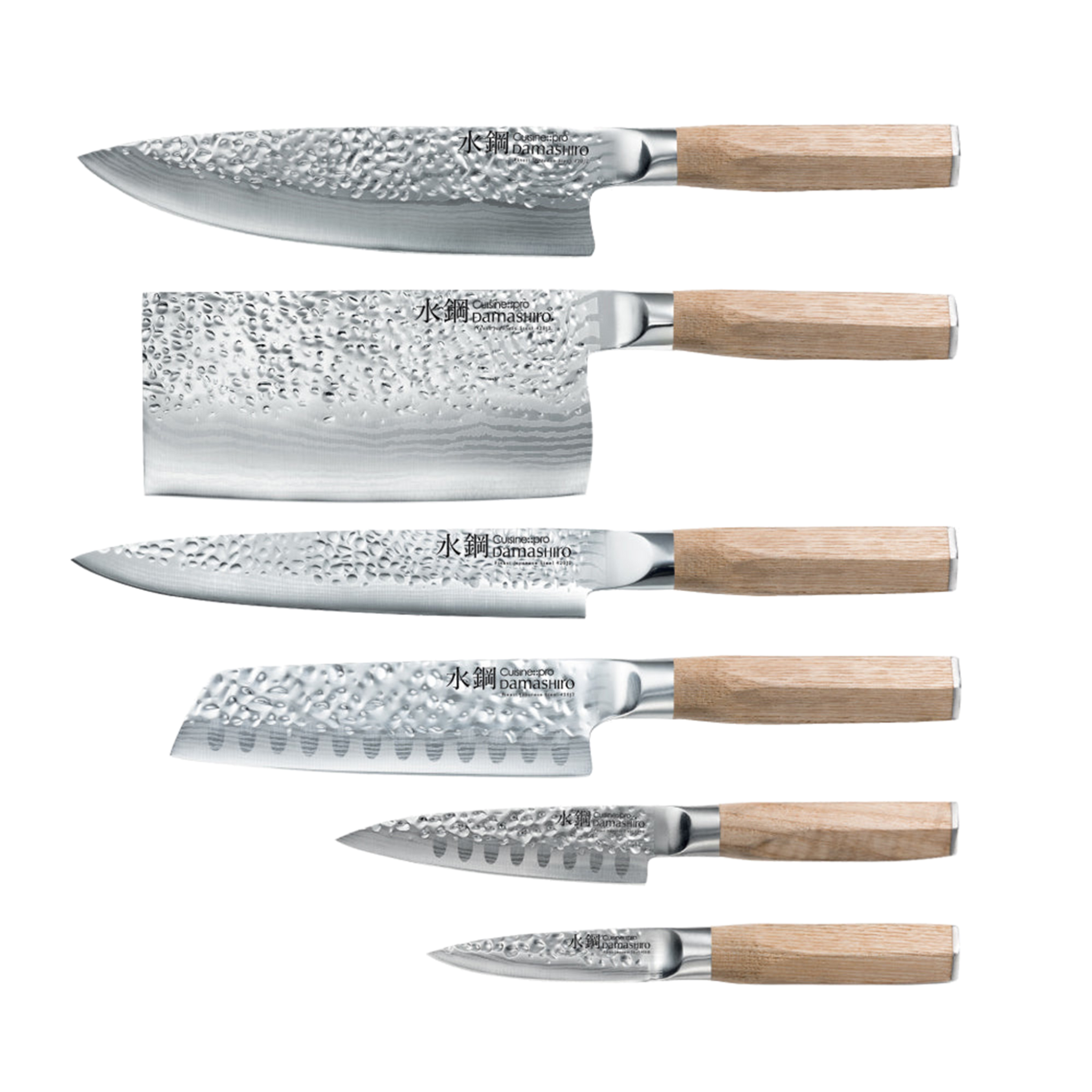 Bloc de couteaux Hikari Damashiro EMPEROR® en frêne 7 pièces - Cuisine::pro®