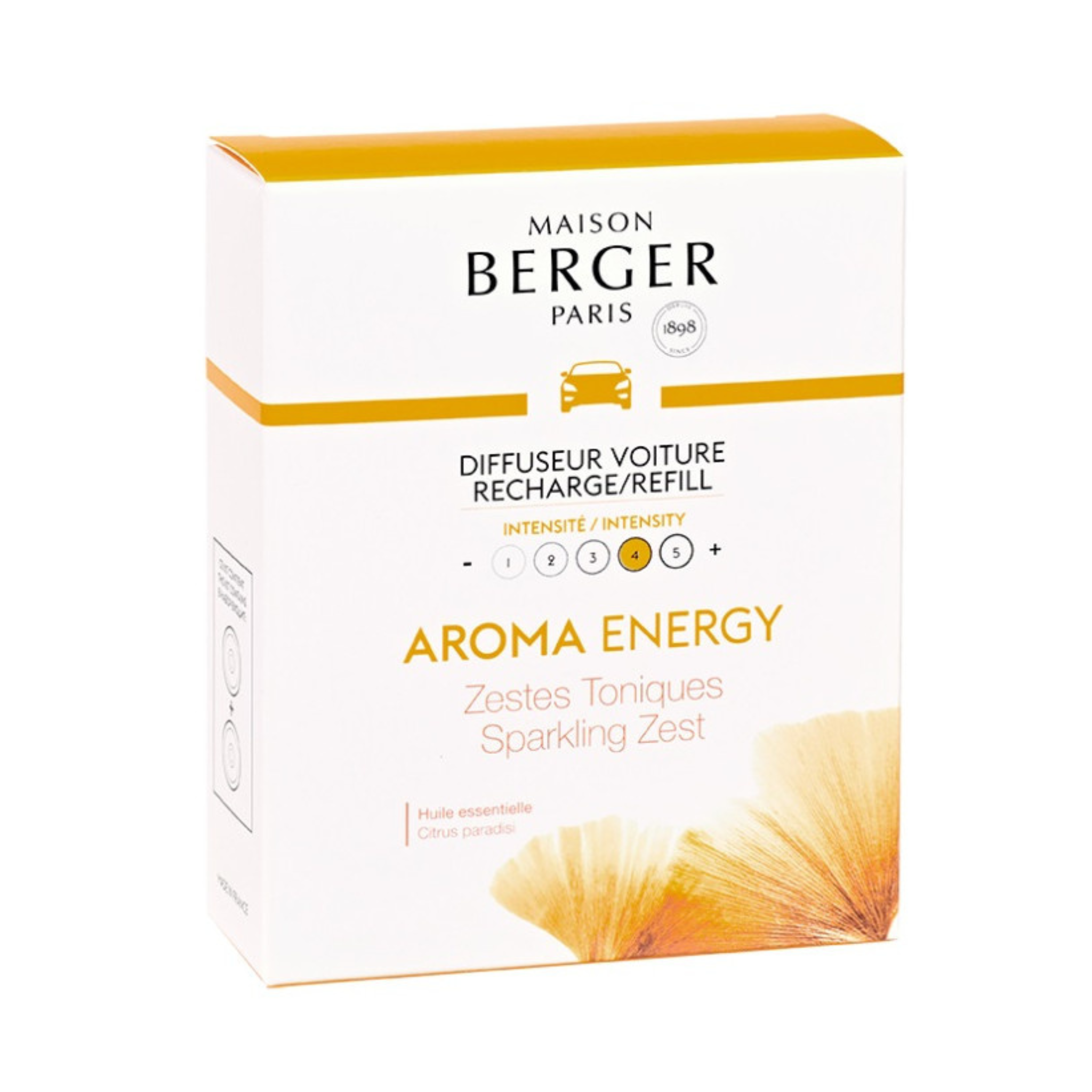 Recharge pour diffuseur de voiture anti-odeur Zeste Étincelant - Maison Berger