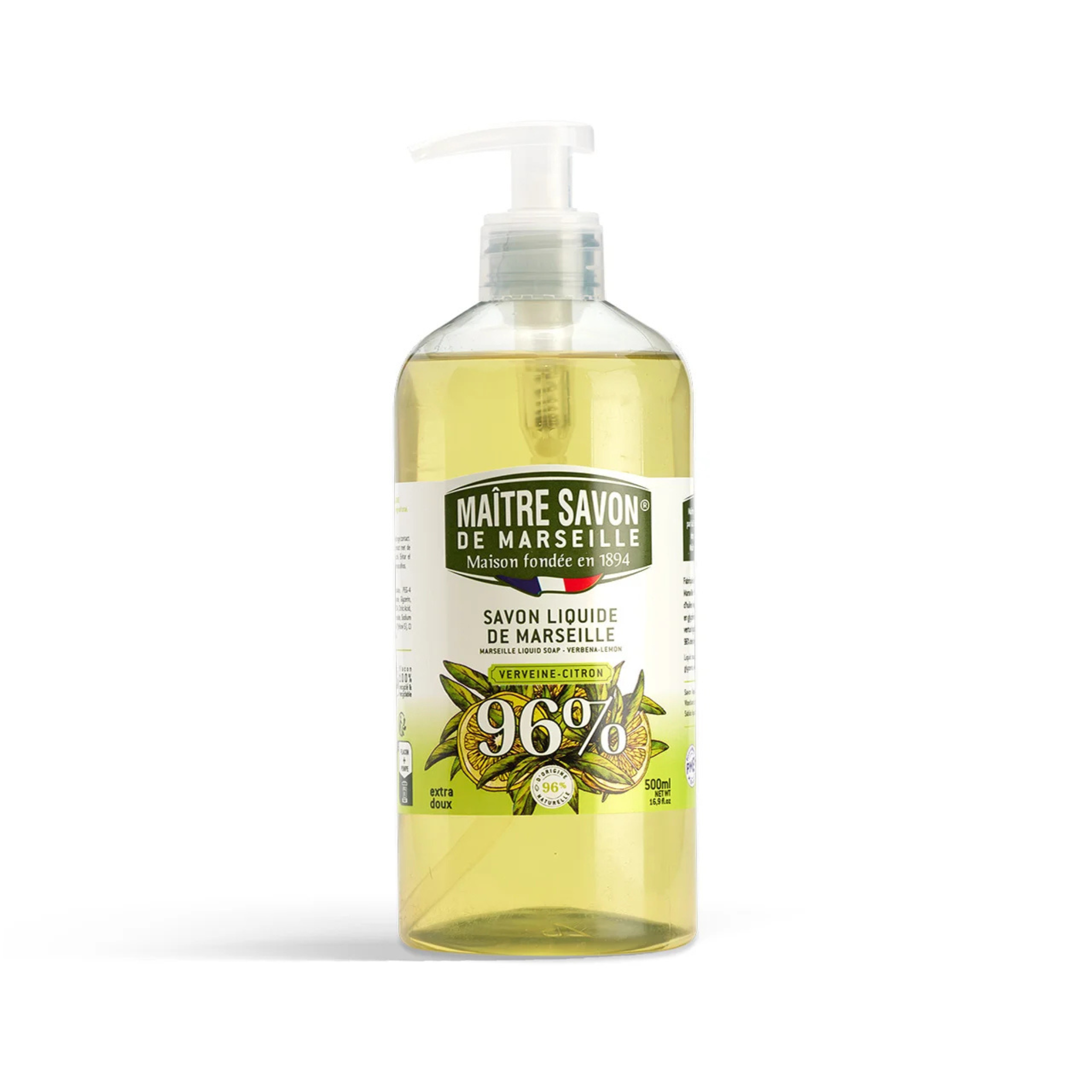 Savon liquide de Marseille Verveine-Citron 500ml - Maître Savon