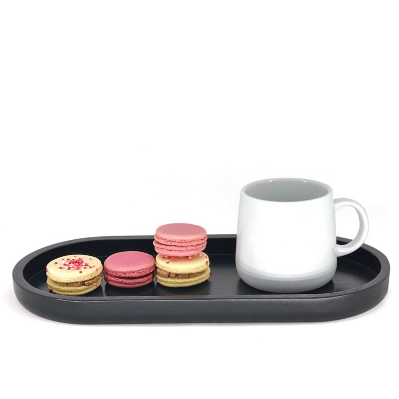 Plateau ovale en bambou Noir