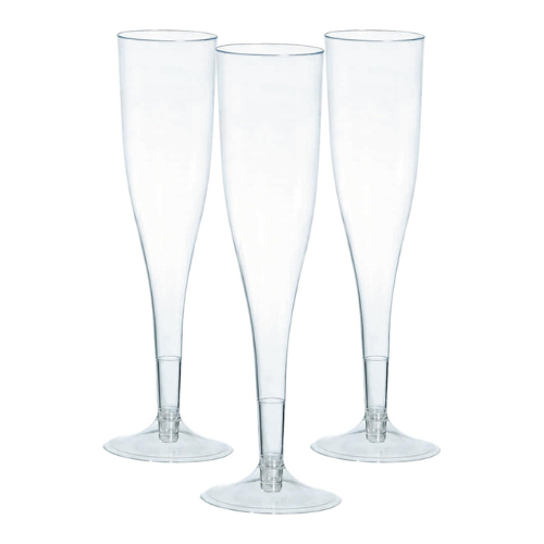 Ensemble de 20 flûtes à champagne en plastique