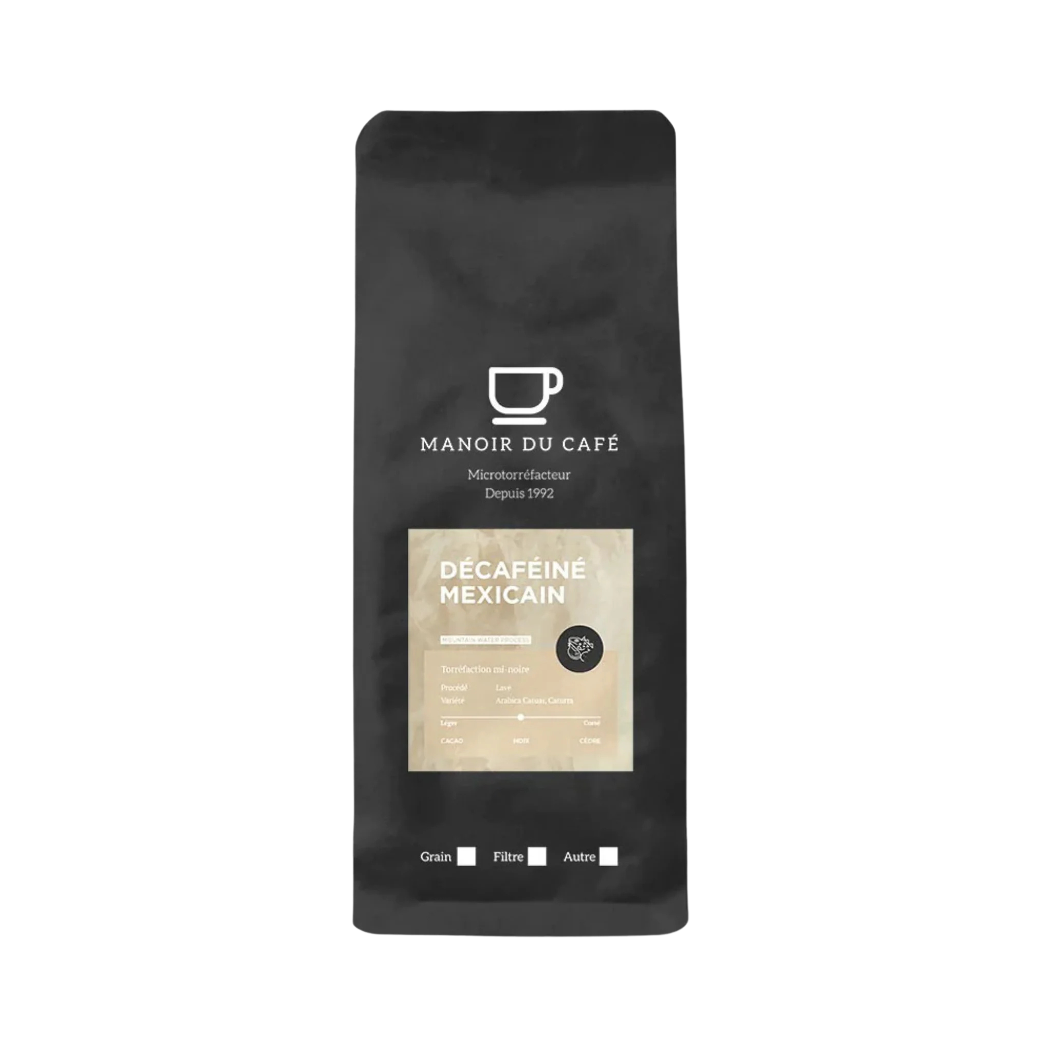 Café en grains Décaféiné Mexicain 1 kg - Manoir du Café